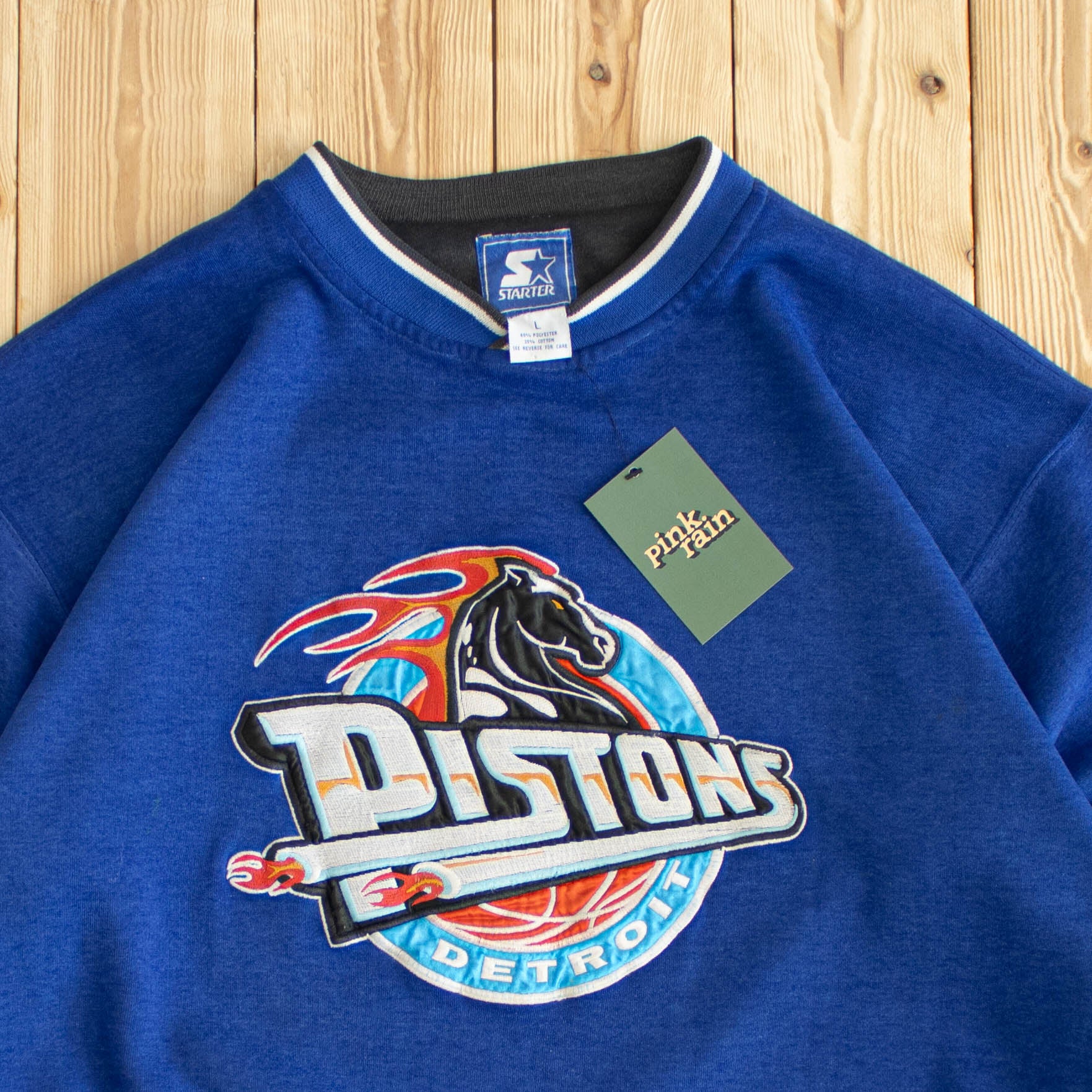 (M) Vintage Starter Detroit Pistons Embroidered Sweatshirt