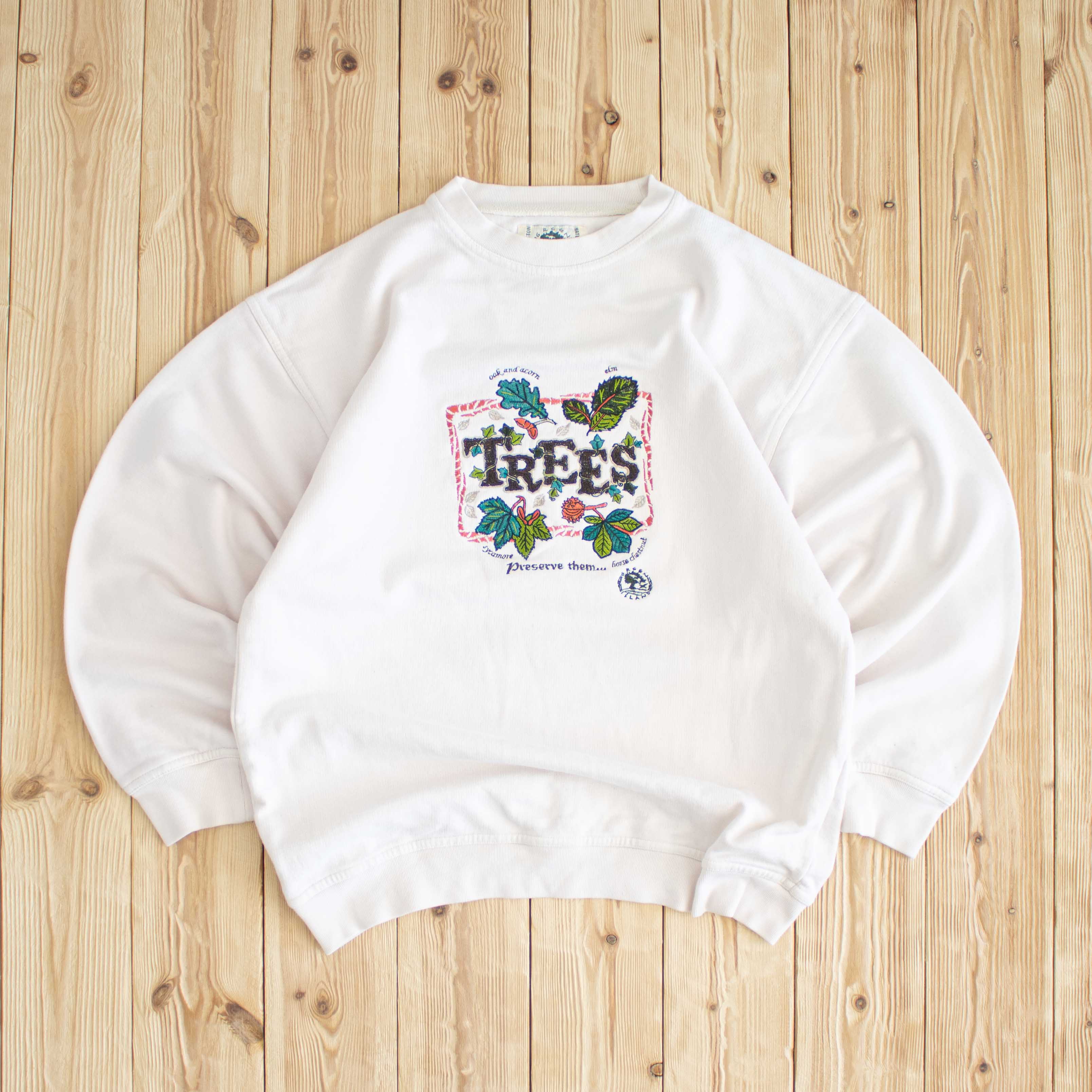 (L) Vintage Trees Embroidered Sweatshirt
