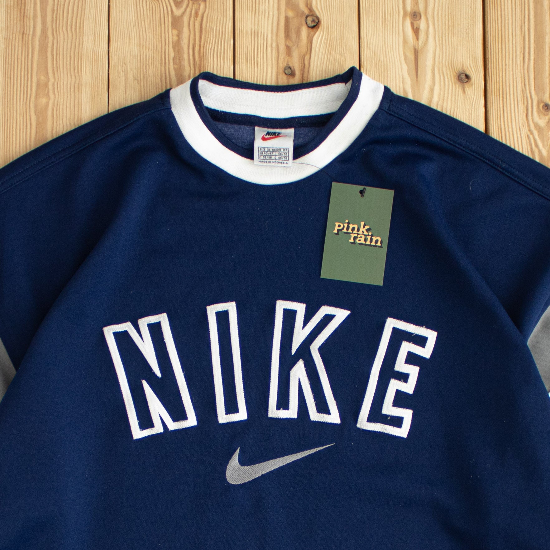 (L) Nike Vintage Spell Out Embroidered Sweatshirt Blue