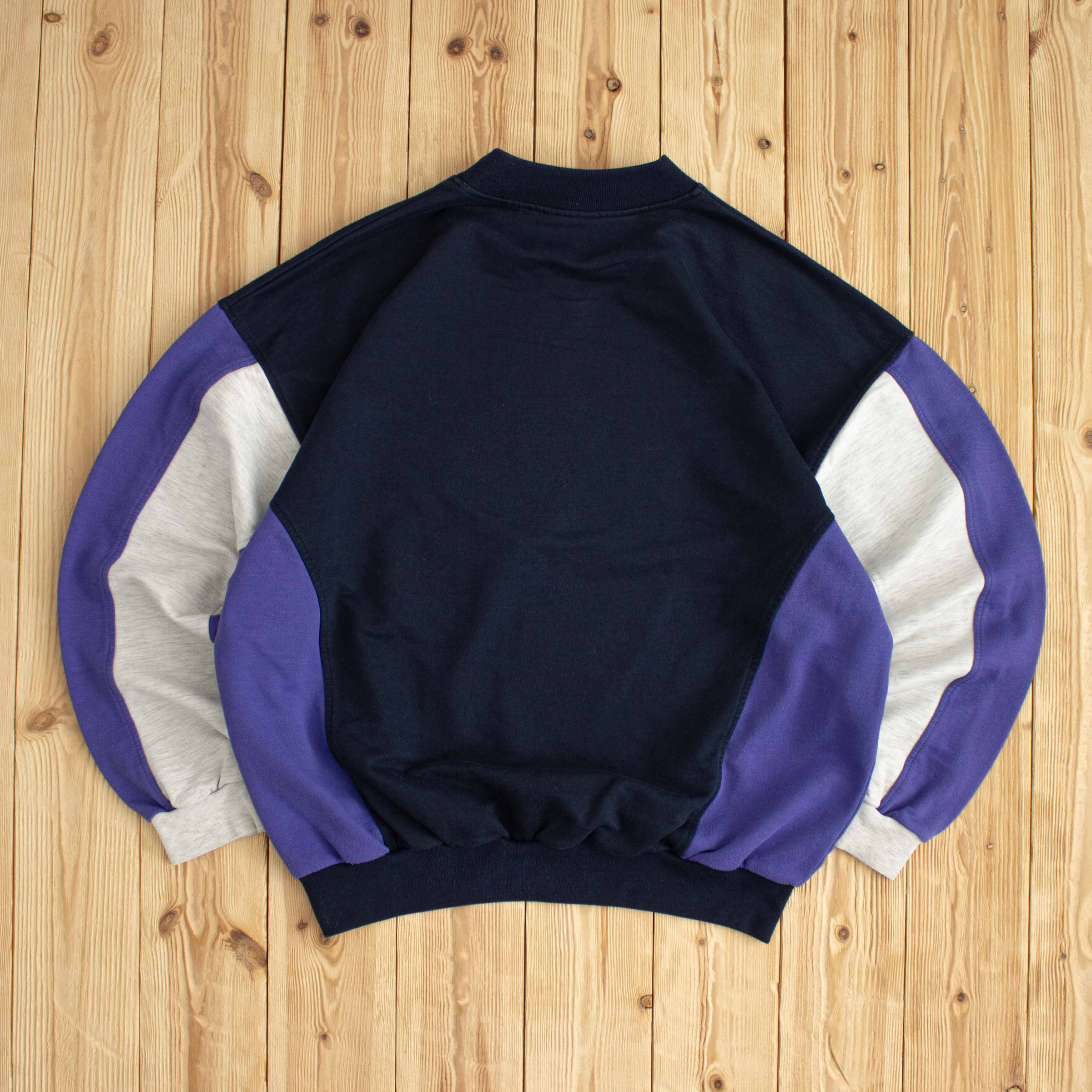(M/L) Adidas Vintage Running Sweatshirt Blue