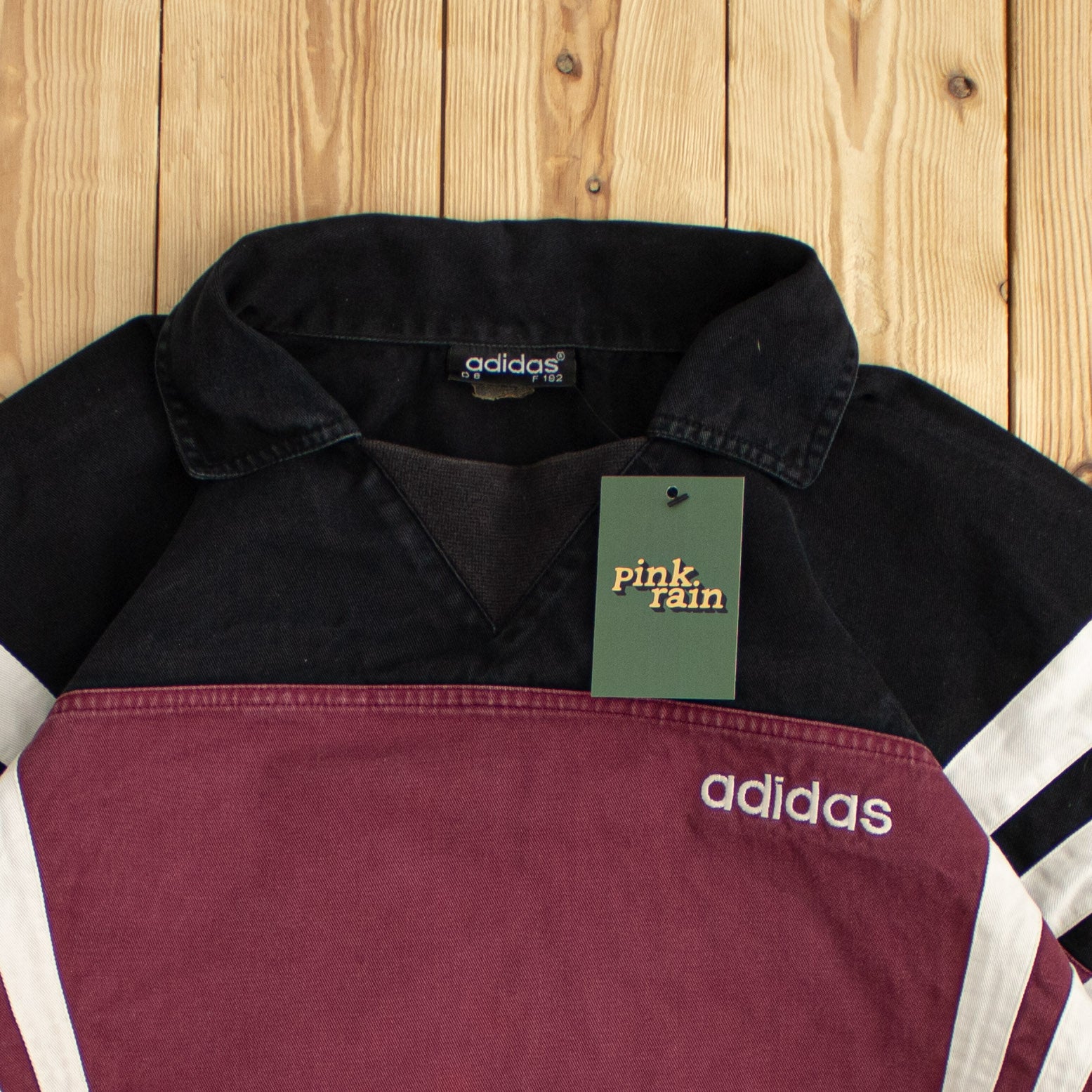 (L/XL) Adidas Vintage Side Stripe Embroidered Sweatshirt Black