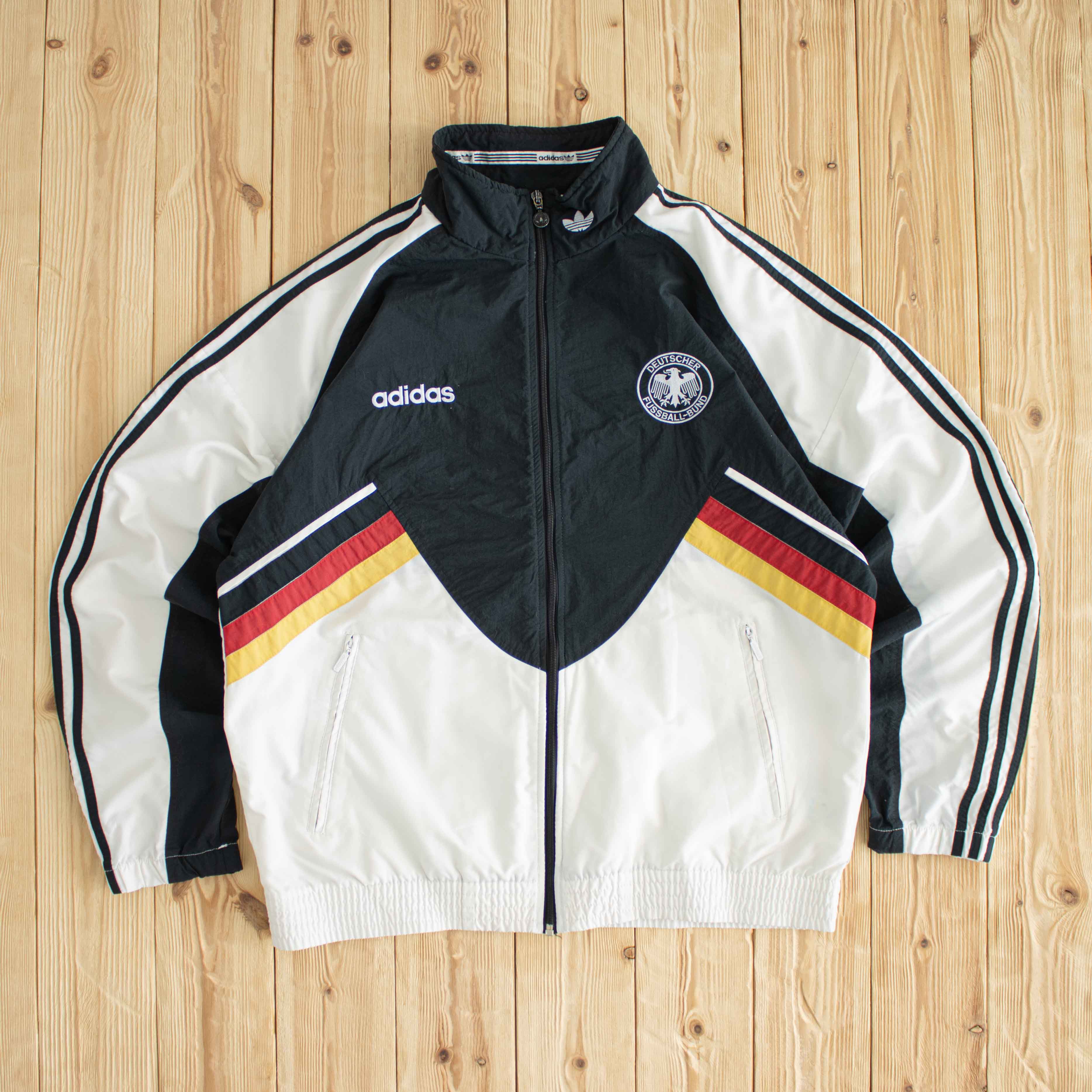 (L/XL) 1994 Adidas Deutscher Fussball-Bund Vintage Embroidered Jacket White