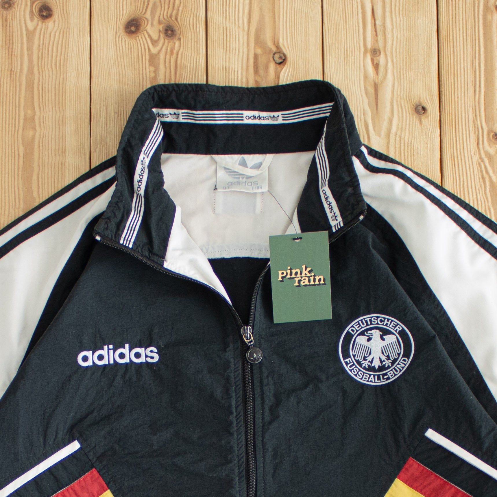 (L/XL) 1994 Adidas Deutscher Fussball-Bund Vintage Embroidered Jacket White
