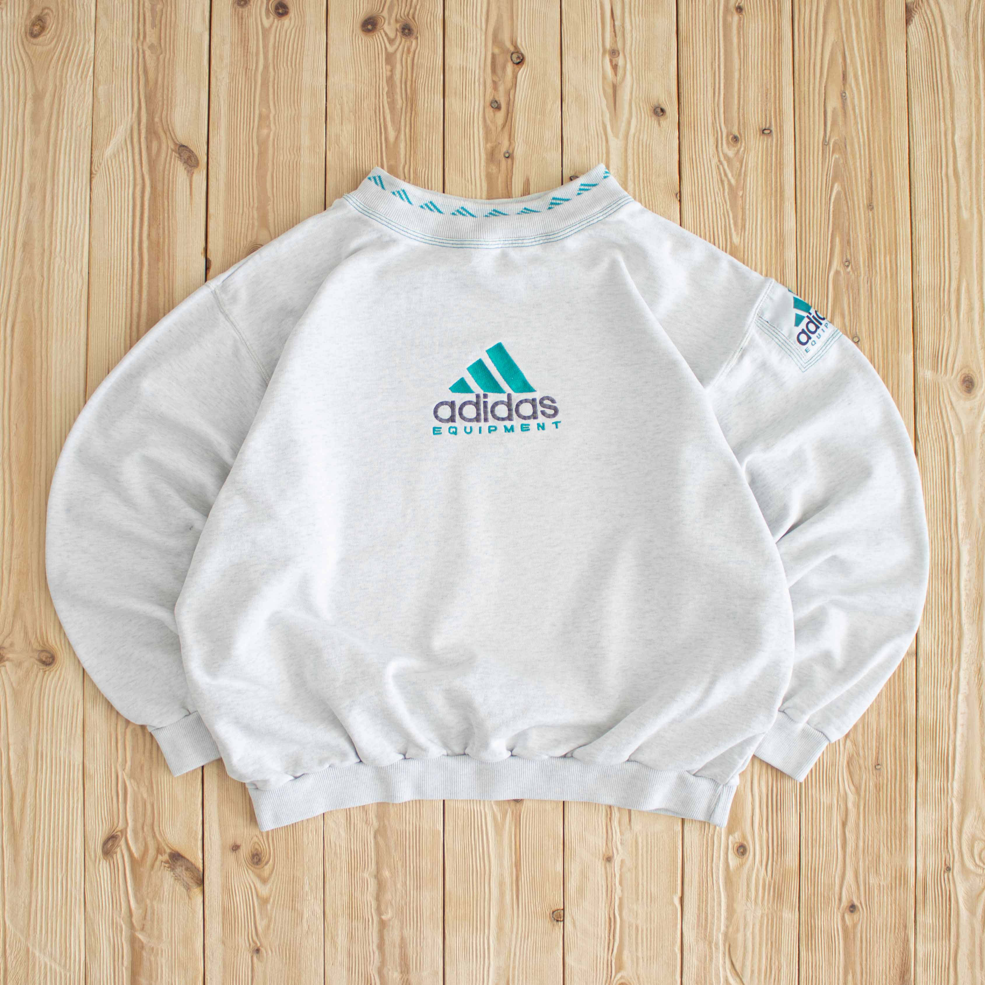 (M) Adidas Equipment Vintage Embroidered Sweatshirt White