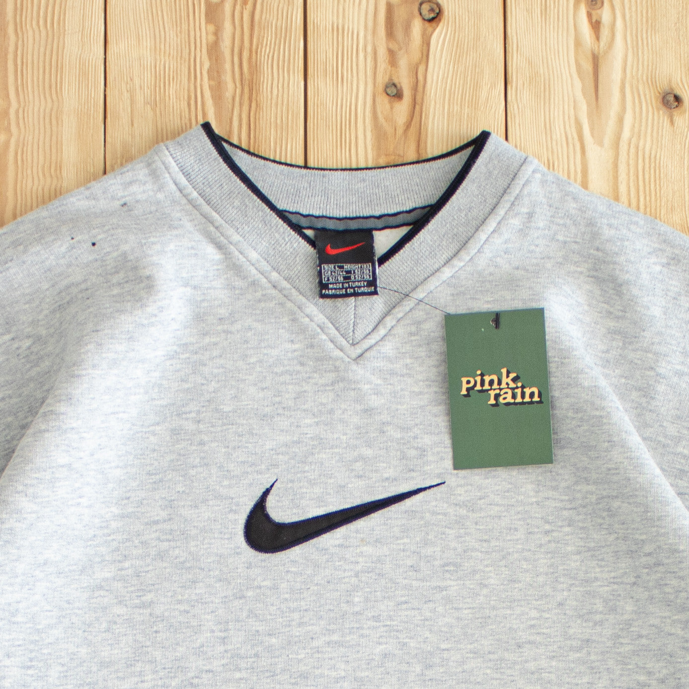 (L) Nike Vintage Swoosh Embroidered Sweatshirt Gray