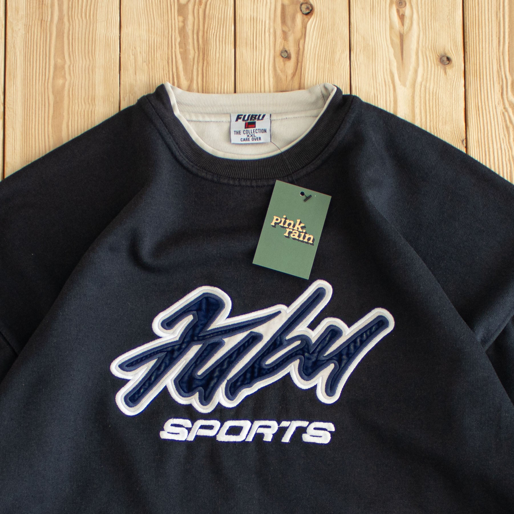 (L) Fubu Sports Vintage Embroidered Sweatshirt Black