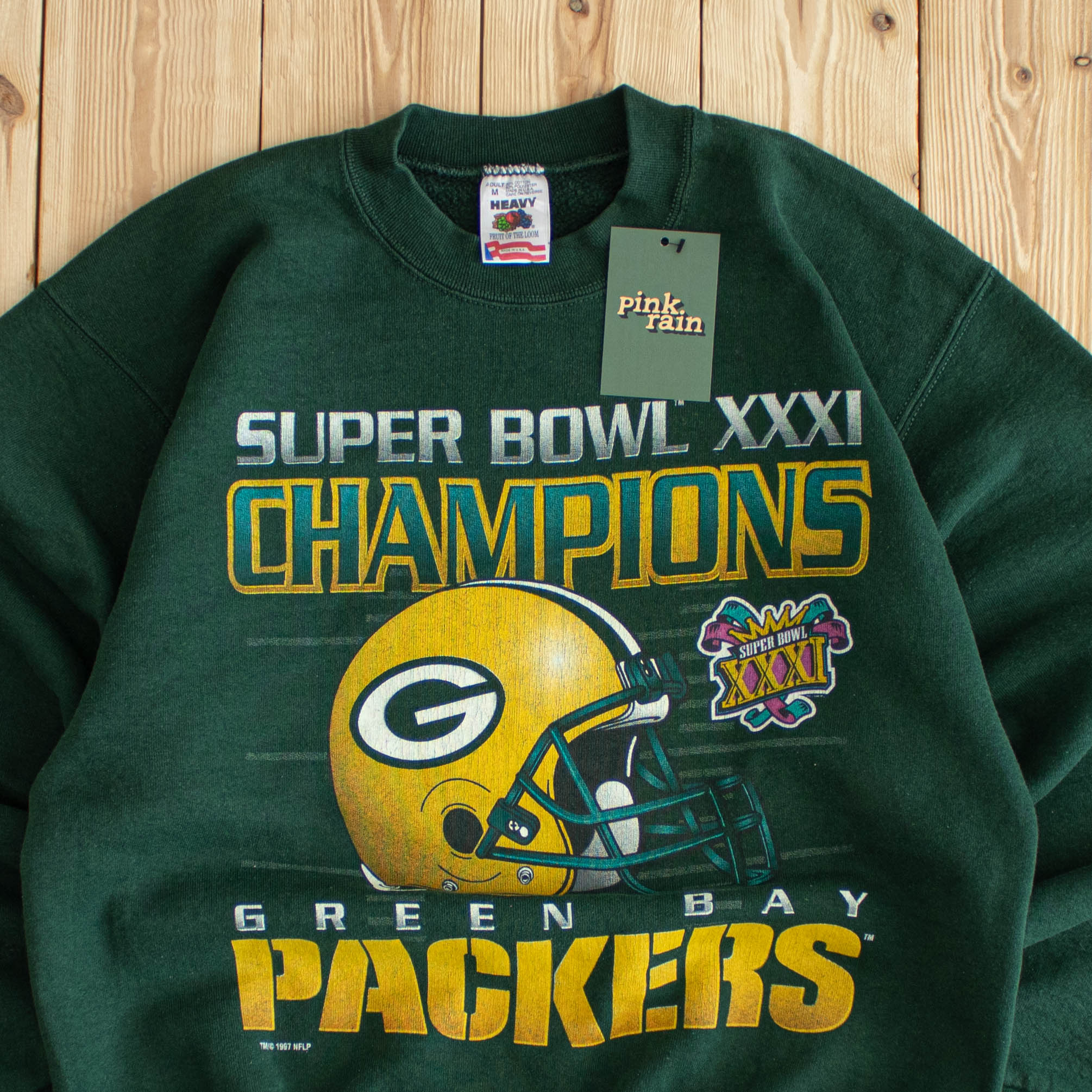 (S/M) 1997 Green Bay Packers Super Bowl XXXI Champions Vintage Sweatshirt Green
