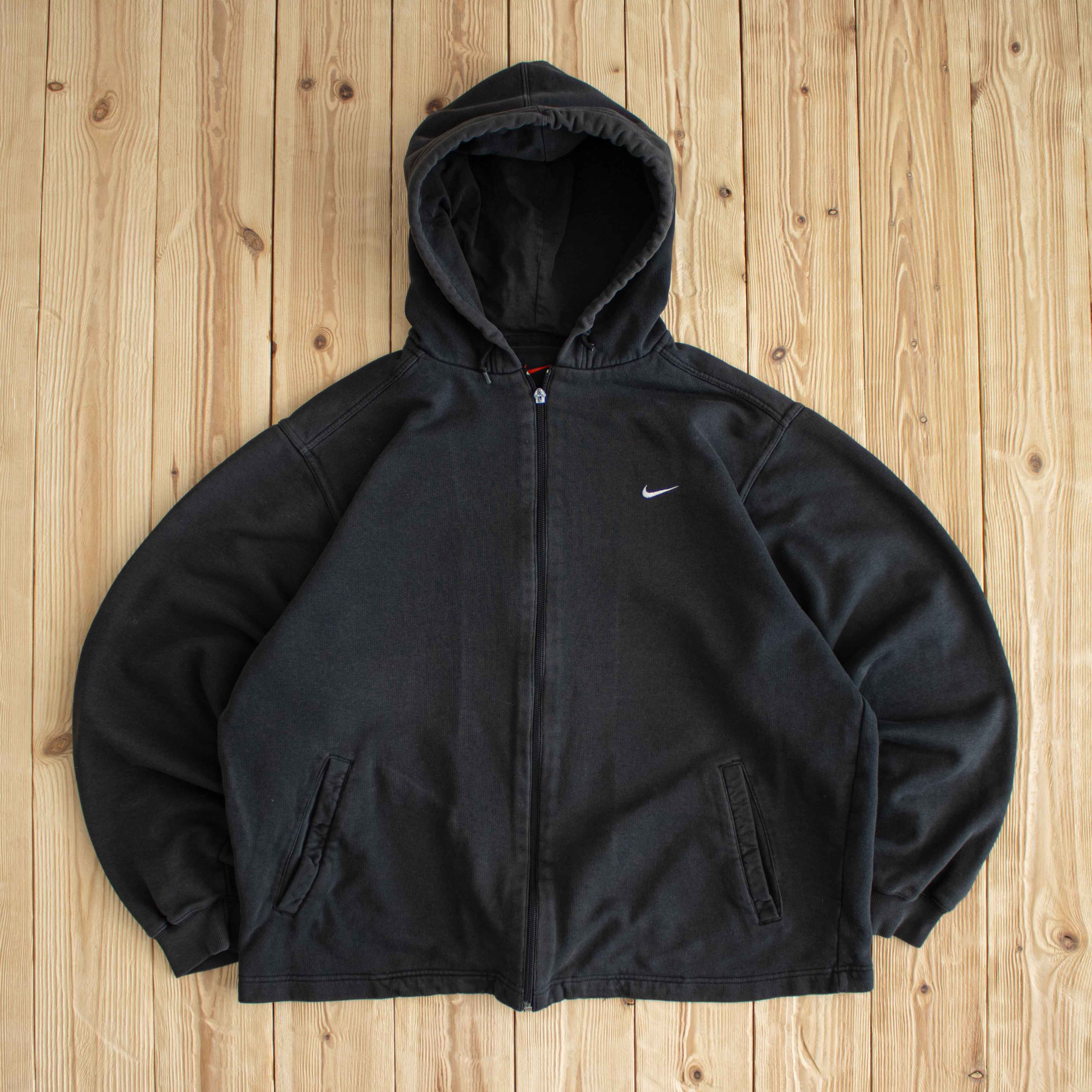 (M) Nike Vintage Essential Embroidered Full-Zip Hoodie Black
