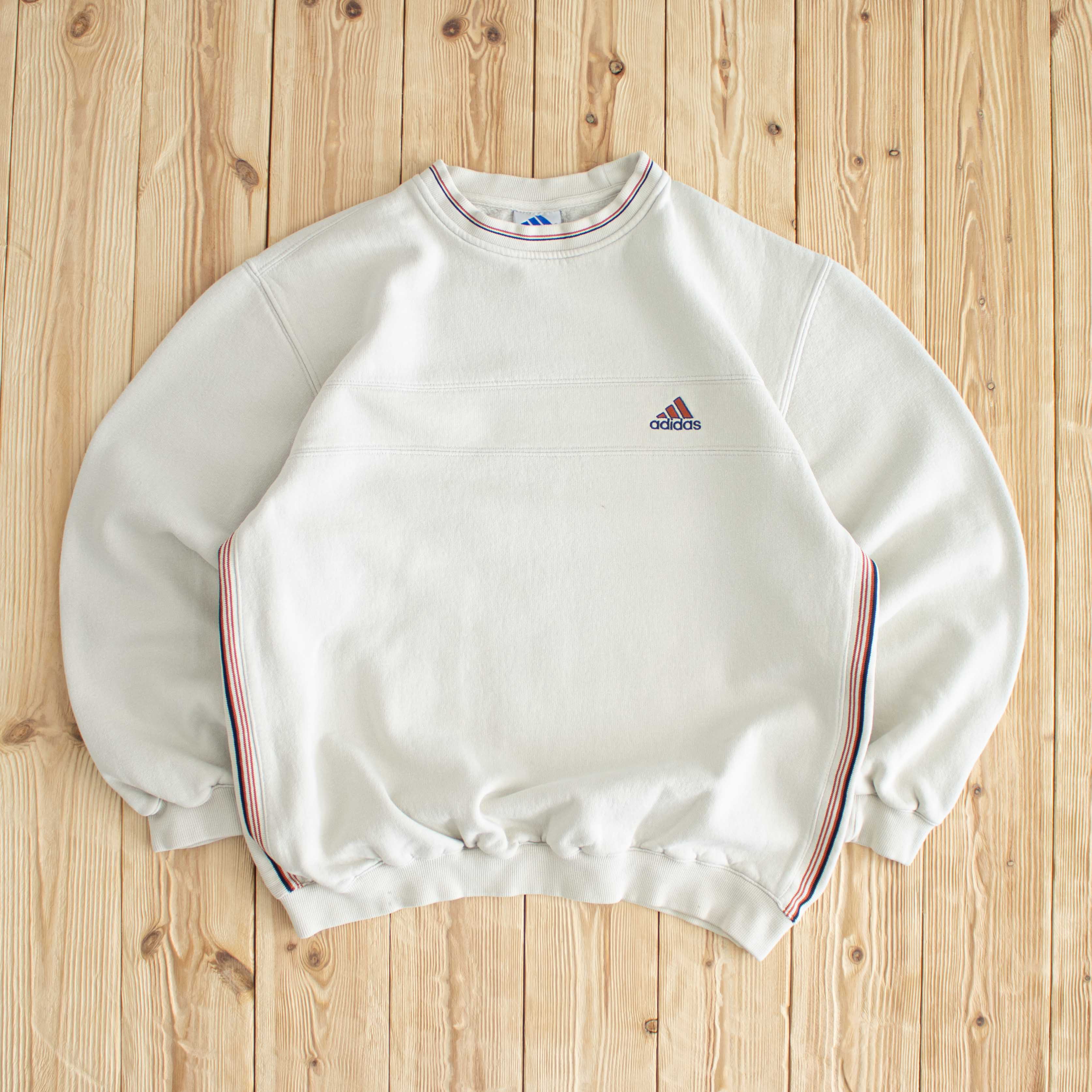 (M) Adidas Vintage Embroidered Sweatshirt Beige
