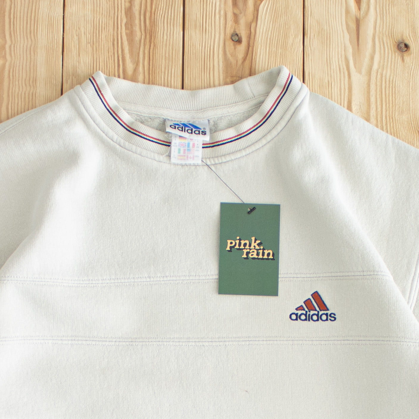(M) Adidas Vintage Embroidered Sweatshirt Beige