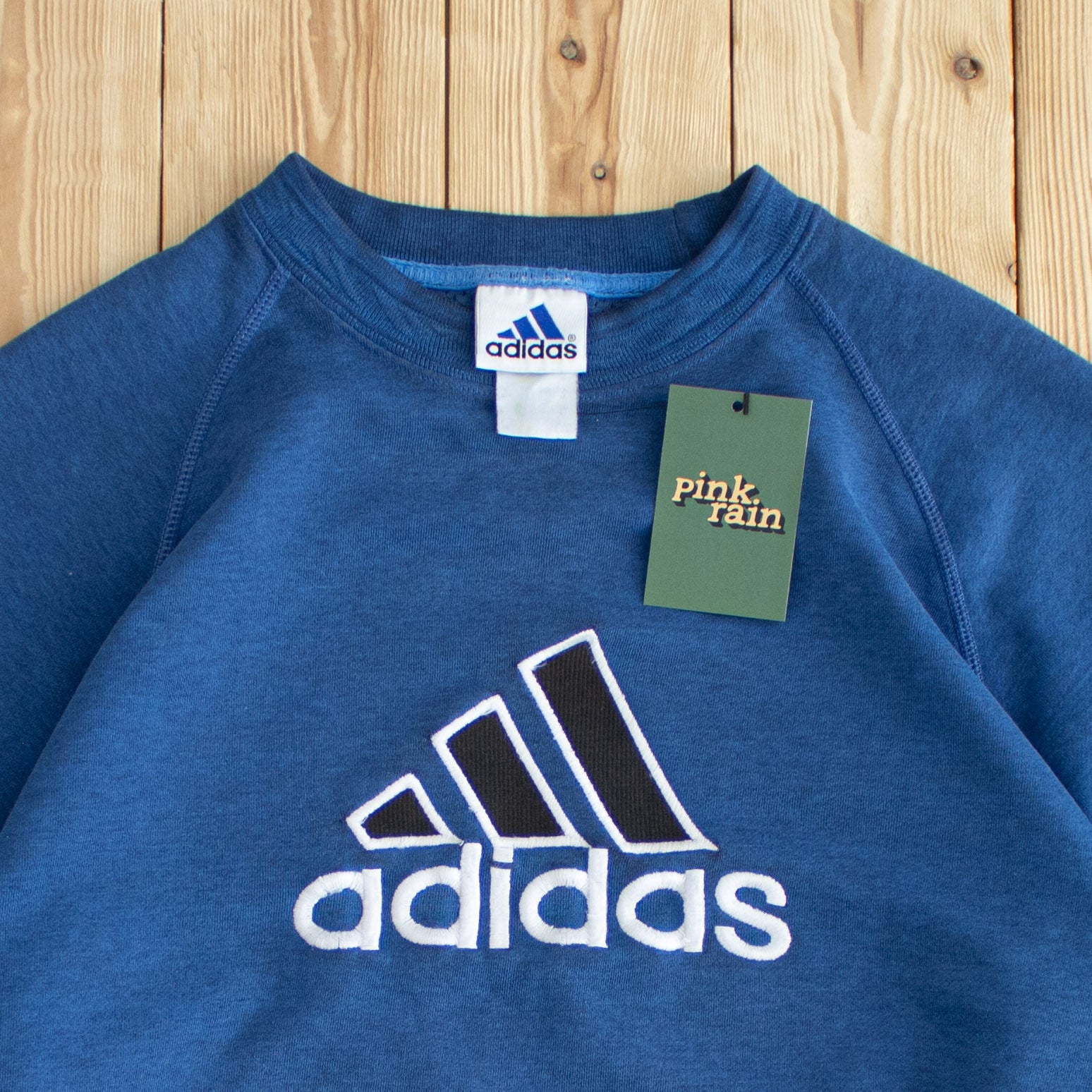 (M) Adidas Vintage Logo Embroidered Sweatshirt Blue