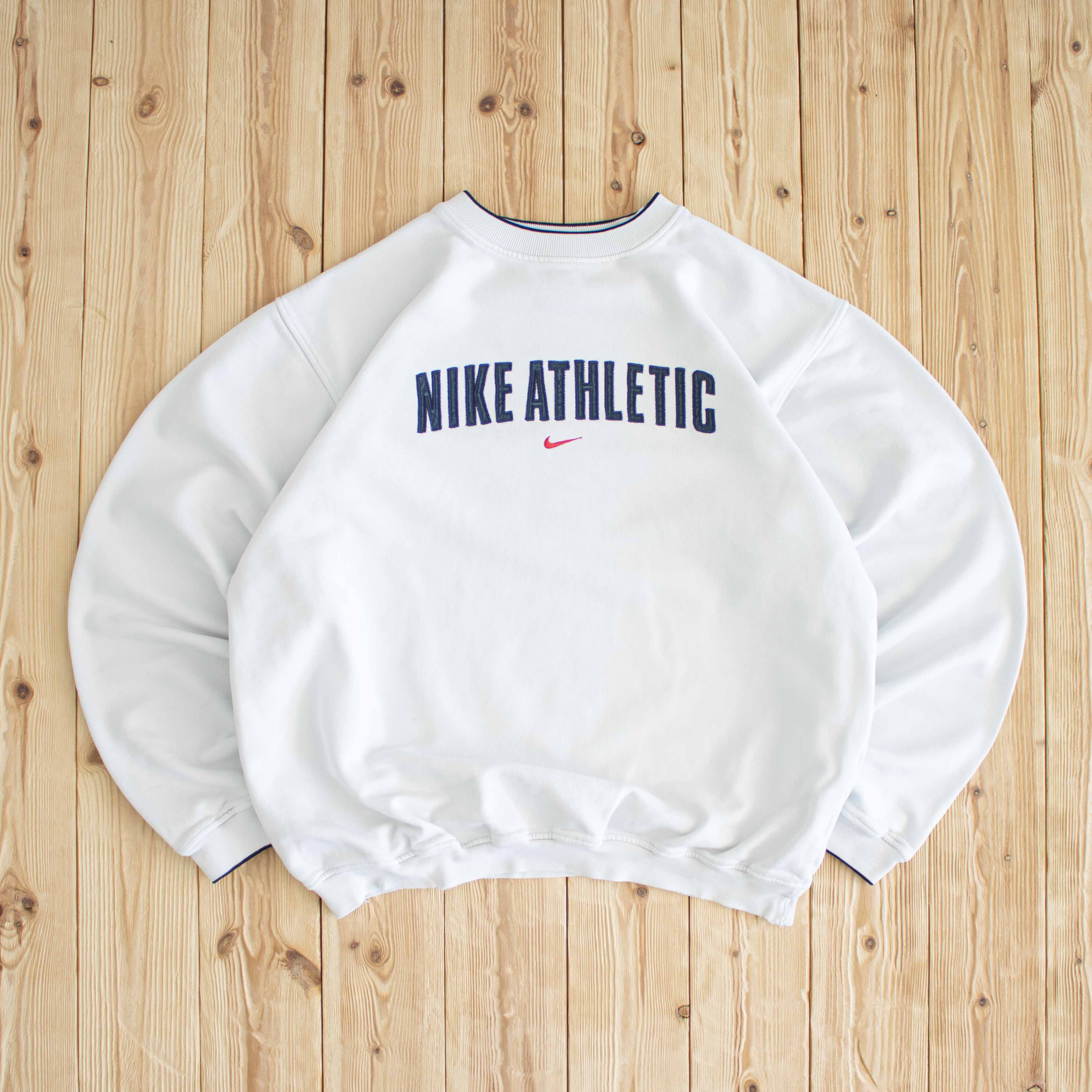 (L) Nike Athletic Vintage Embroidered Sweatshirt White