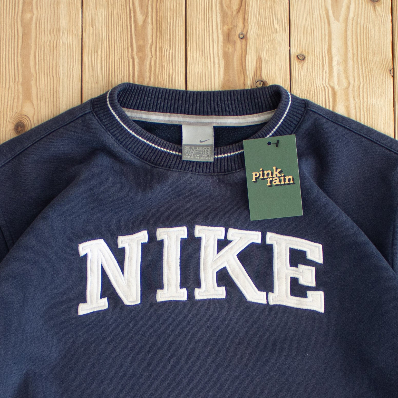 (M) Nike Vintage Spell Out Embroidered Sweatshirt Blue