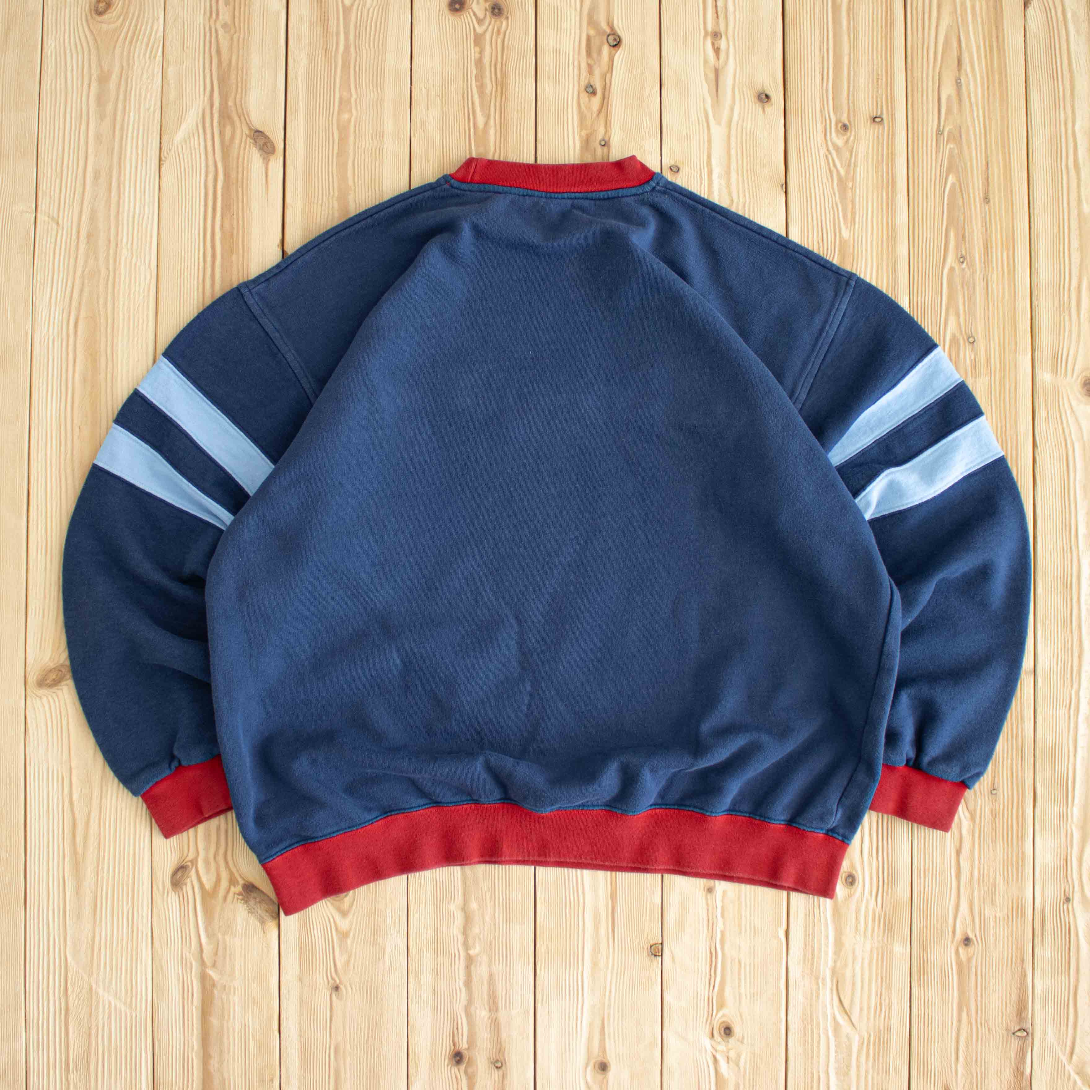 (M) Champion Vintage Spell Out Fluffy Embroidered Sweatshirt Blue
