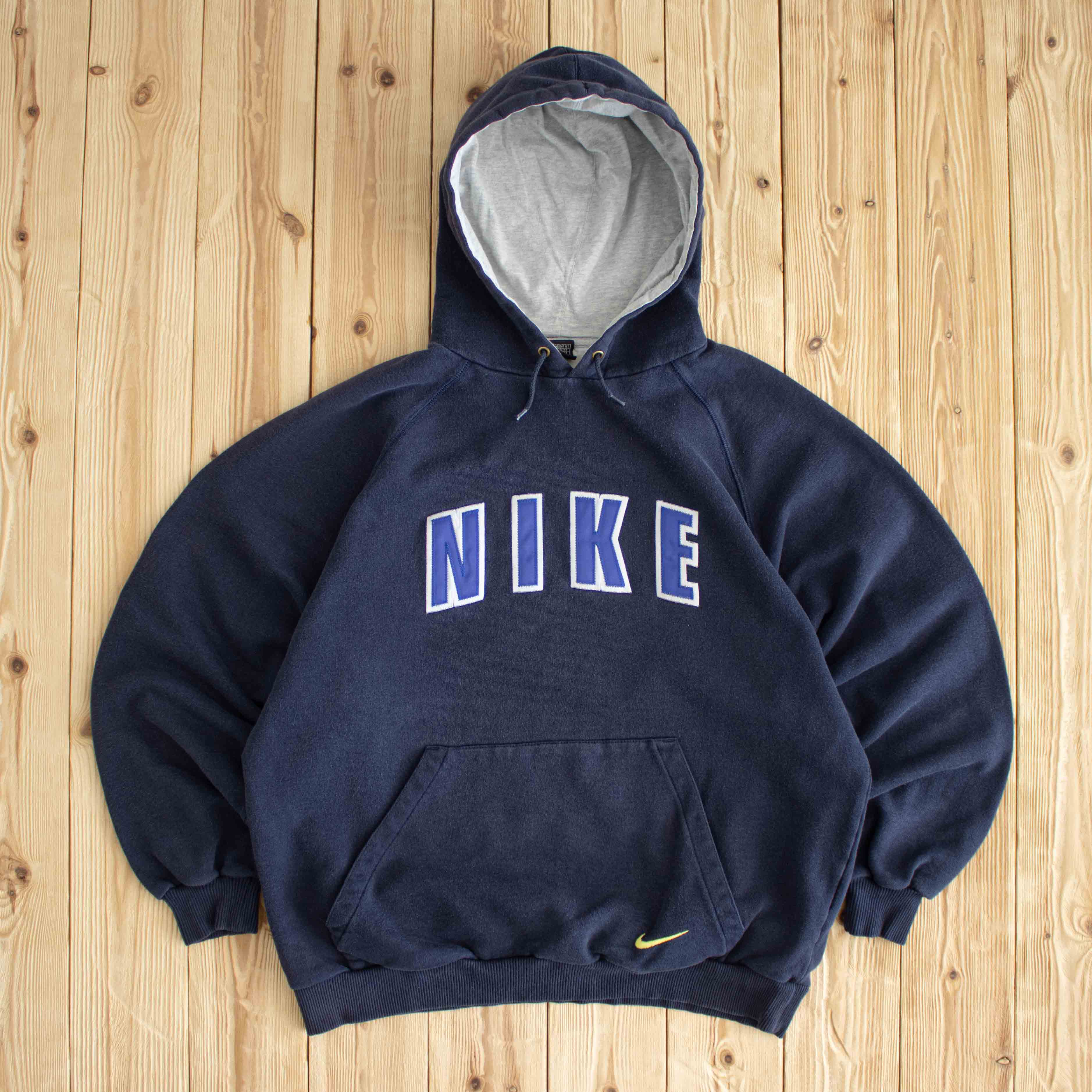 (M) Nike Vintage Spell Out Embroidered Hoodie Blue