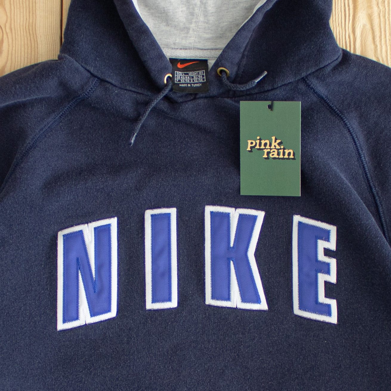 (M) Nike Vintage Spell Out Embroidered Hoodie Blue