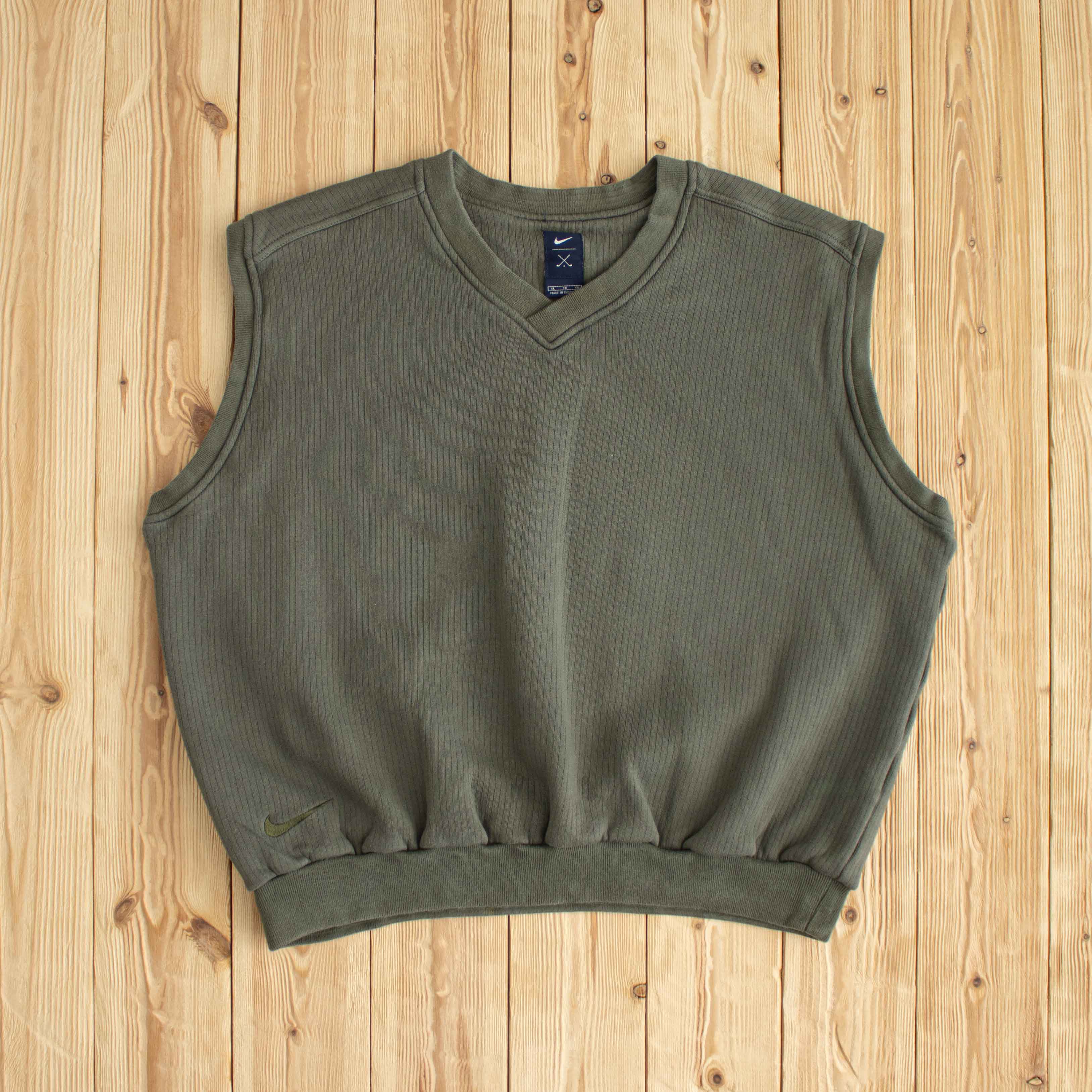 (L/XL) Nike Golf Vintage Embroidered Vest Khaki