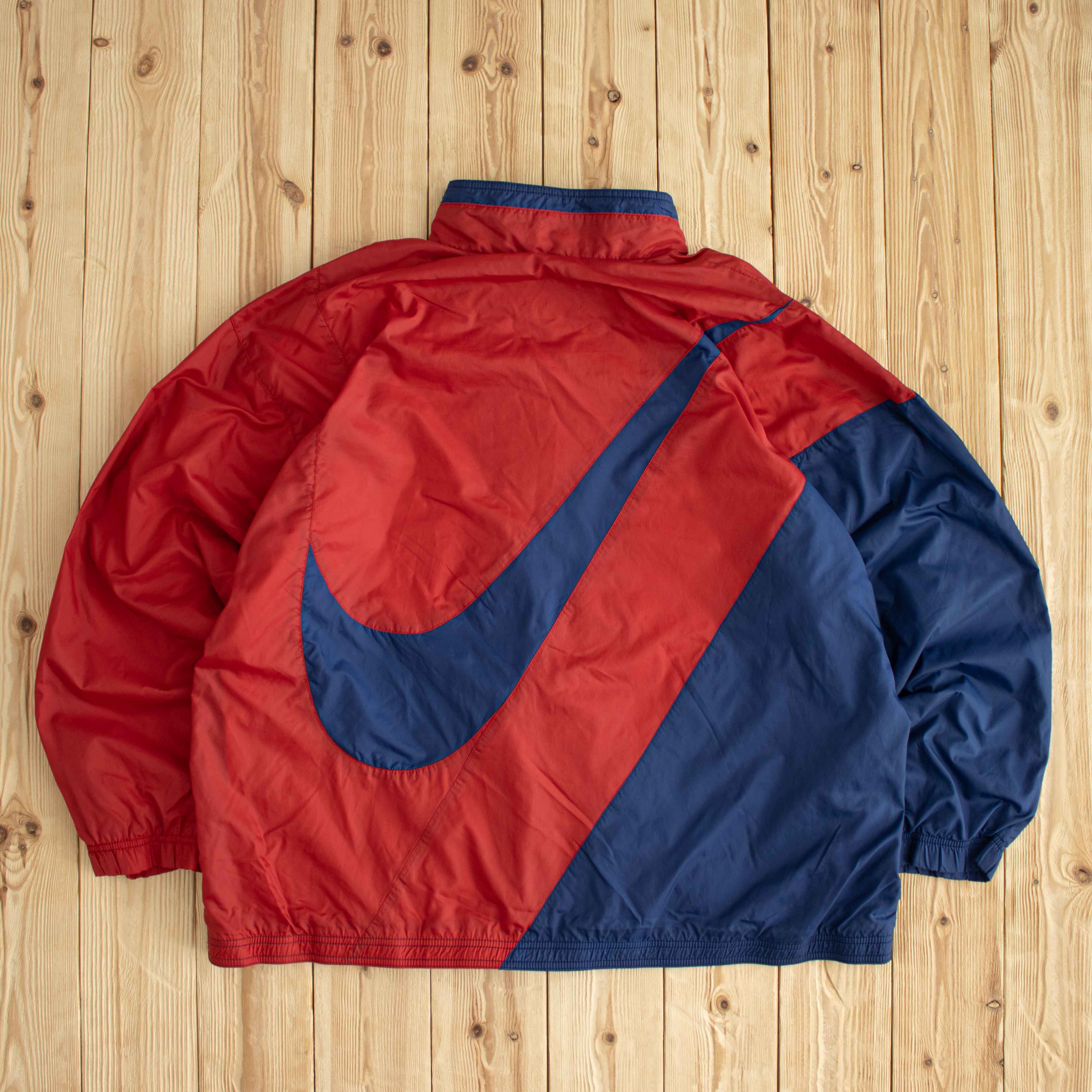(XL) Nike Vintage Swoosh Embroidered Jacket Blue
