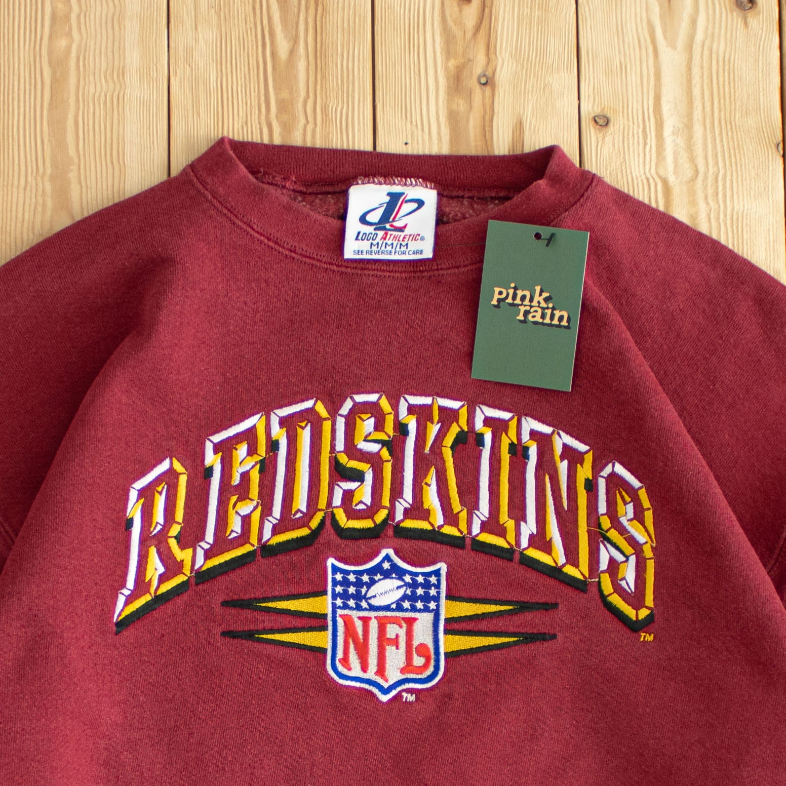 (M) NFL Washington Redskins Vintage Embroidered Sweatshirt Burgundy