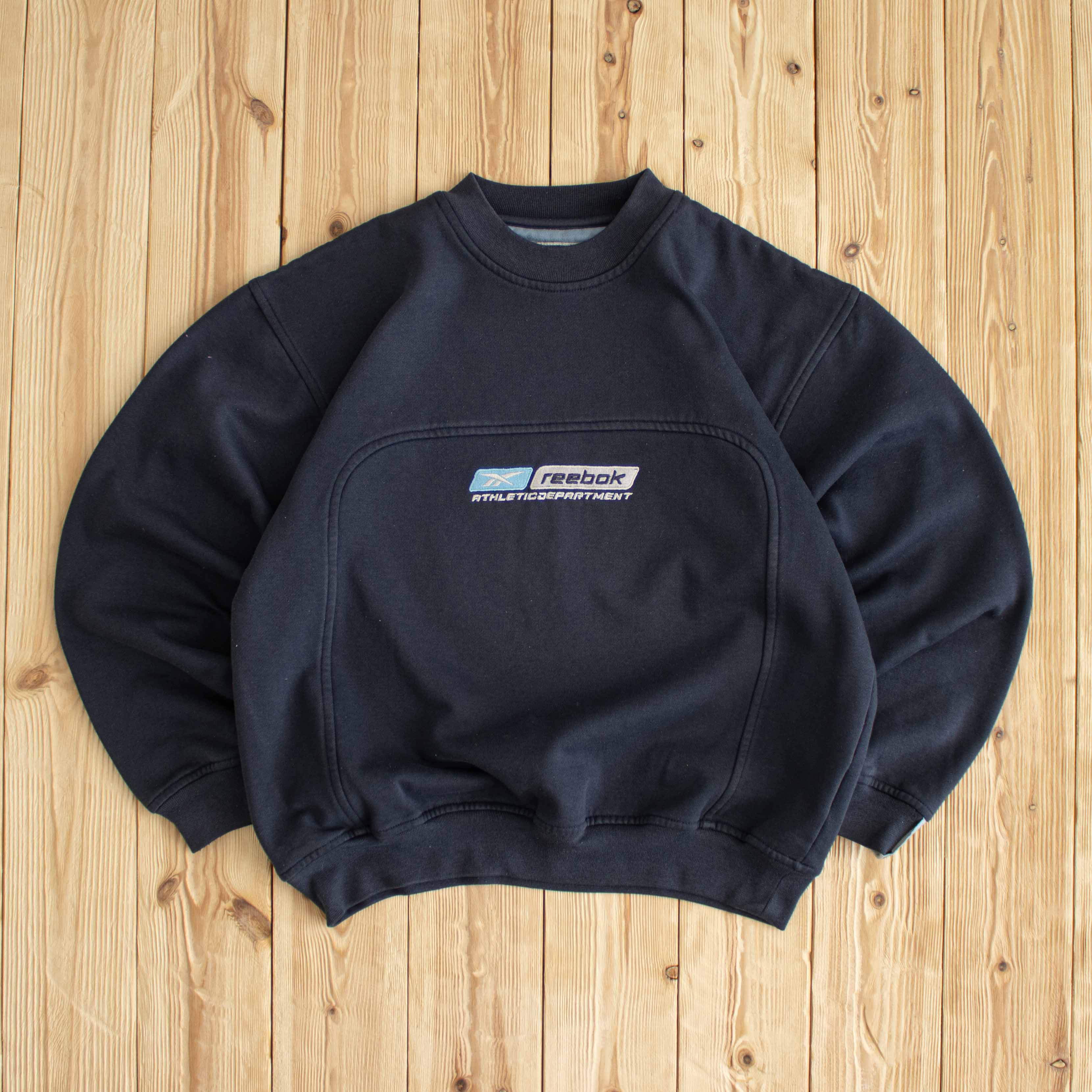 (S) Reebok Vintage Athletic Embroidered Sweatshirt Blue