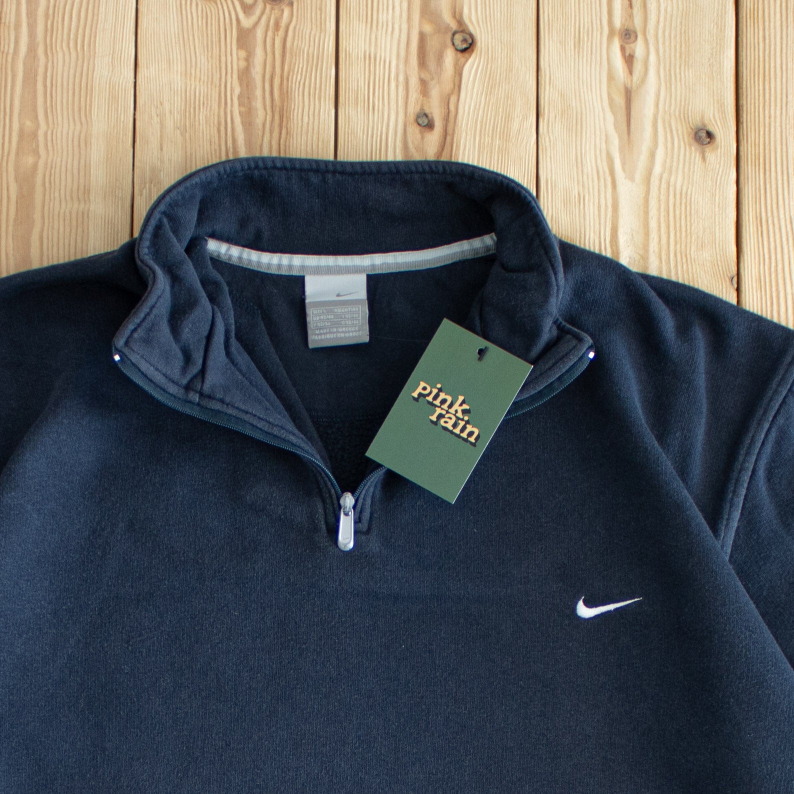 (L) Nike Vintage Essential Embroidered Quarter-Zip Blue