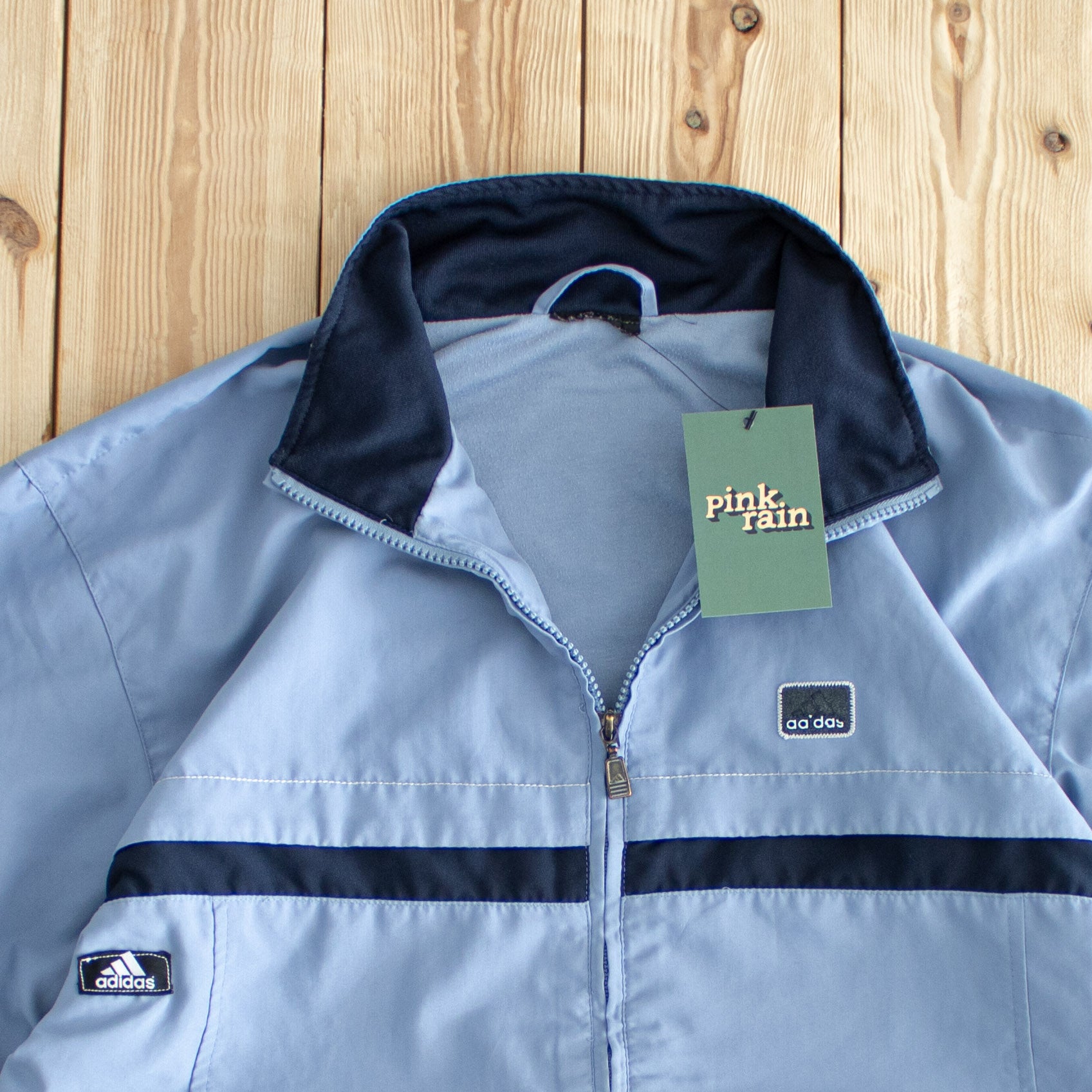 (M/L) Adidas Vintage Embroidered Jacket Blue