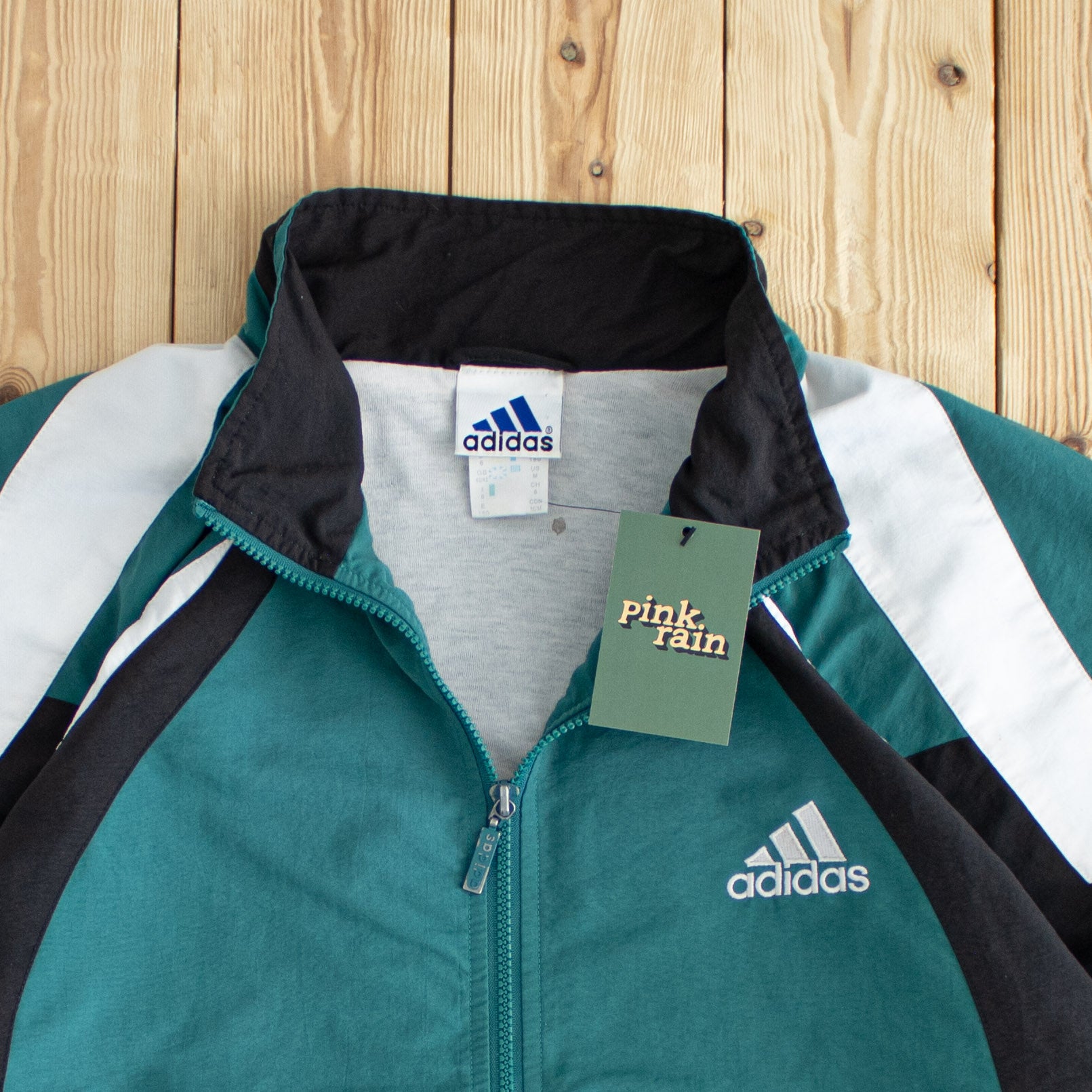 (L) Adidas Vintage Embroidered Jacket Green