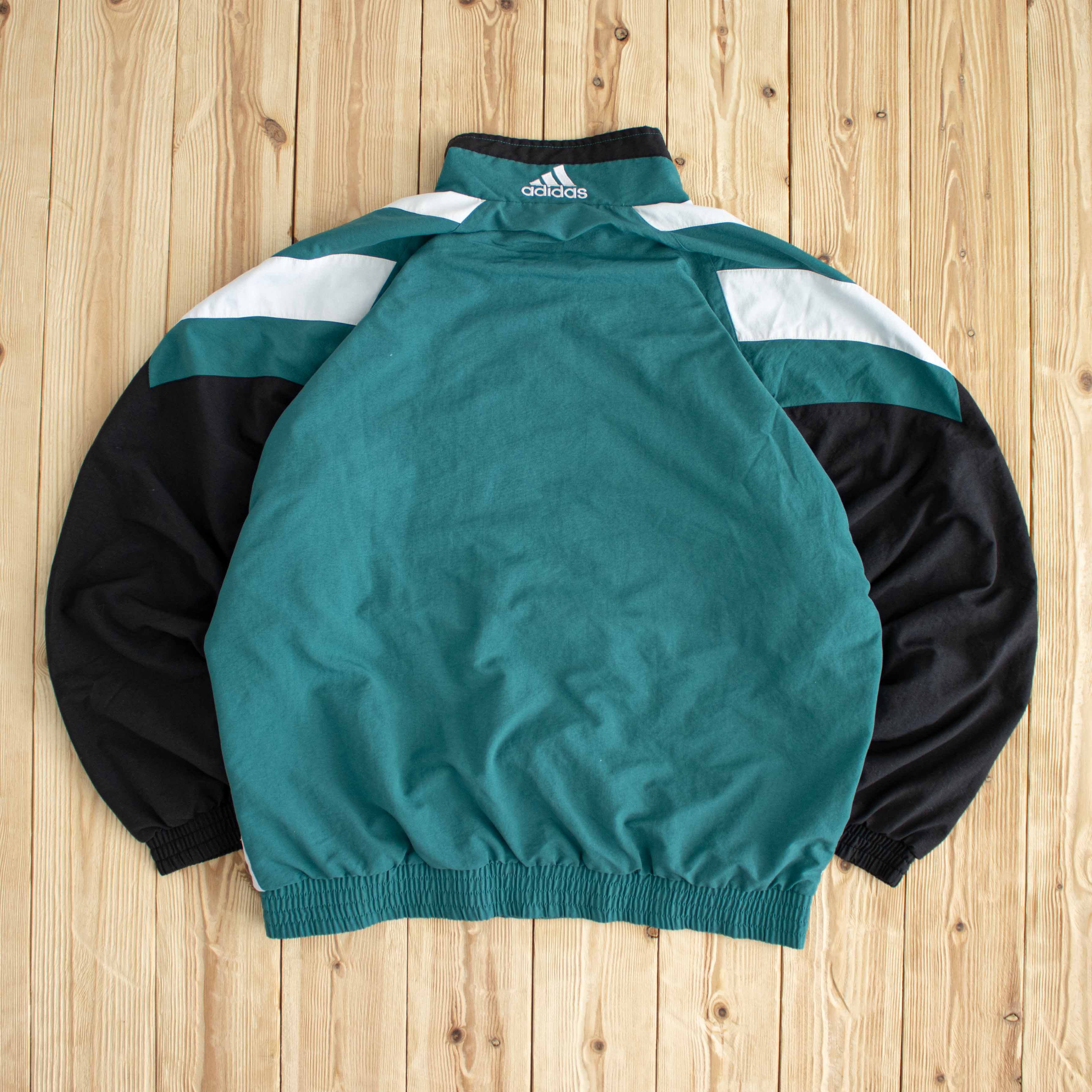 (L) Adidas Vintage Embroidered Jacket Green