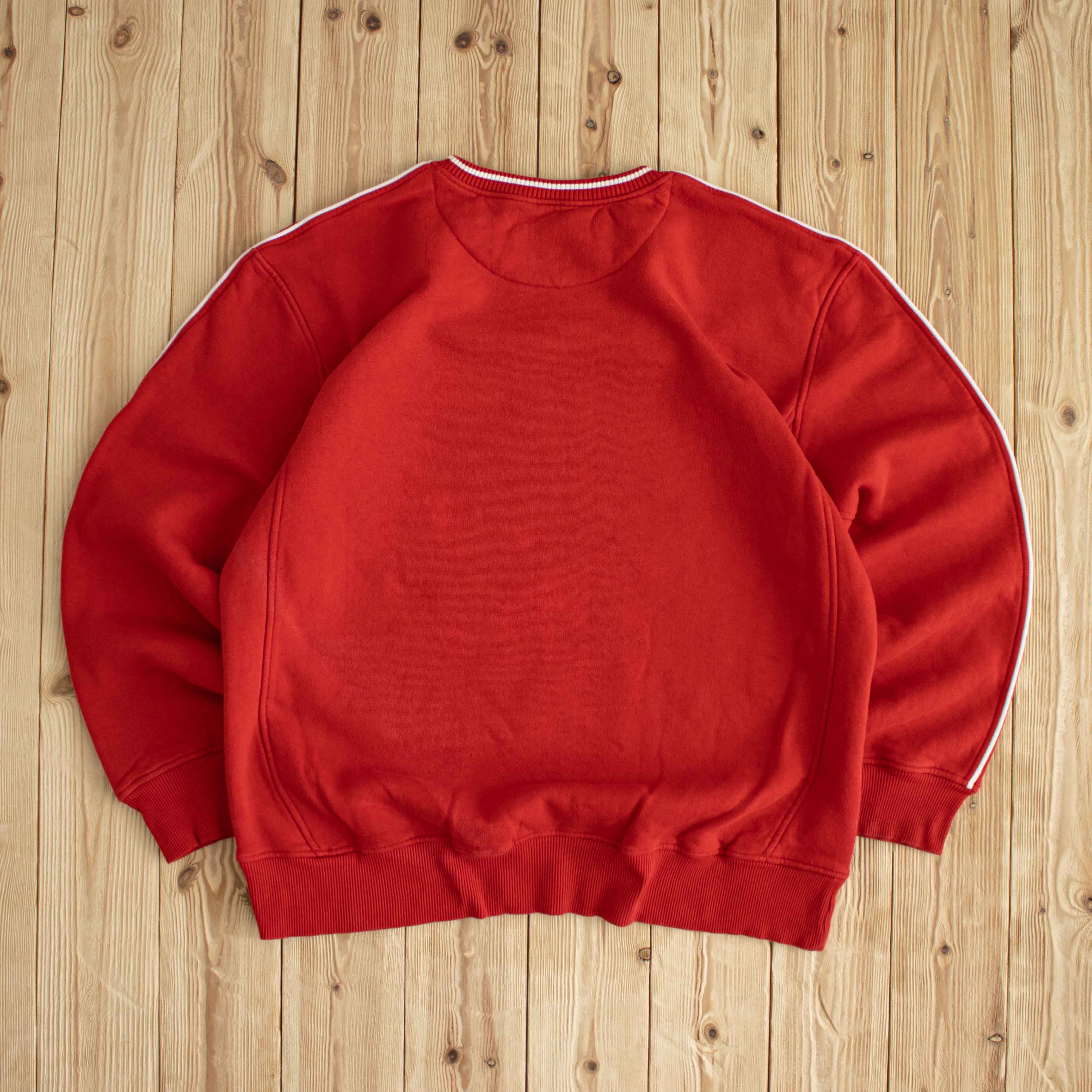 (L/XL) Nike Vintage Swoosh Embroidered Sweatshirt Red