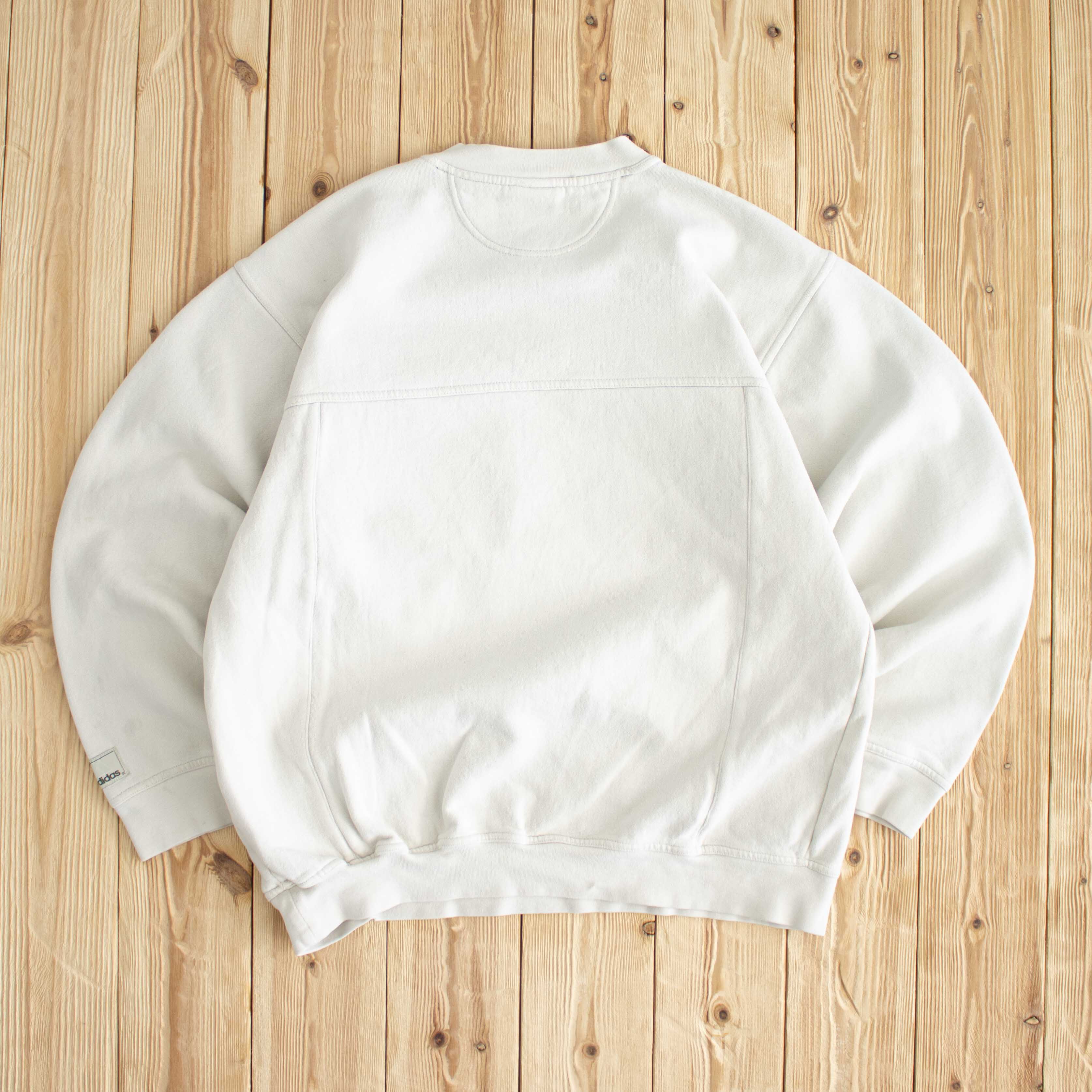(M) Adidas Vintage Embroidered Sweatshirt Beige