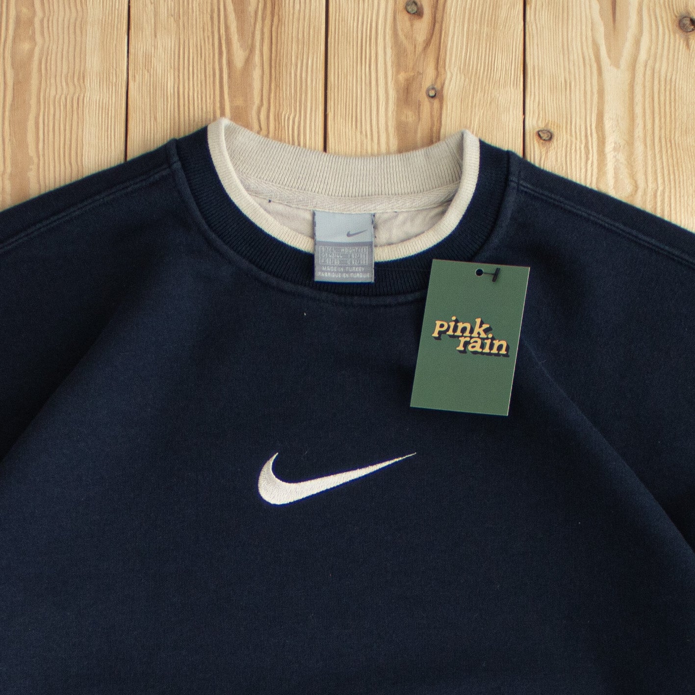 (L) Nike Vintage Swoosh Embroidered Sweatshirt Blue