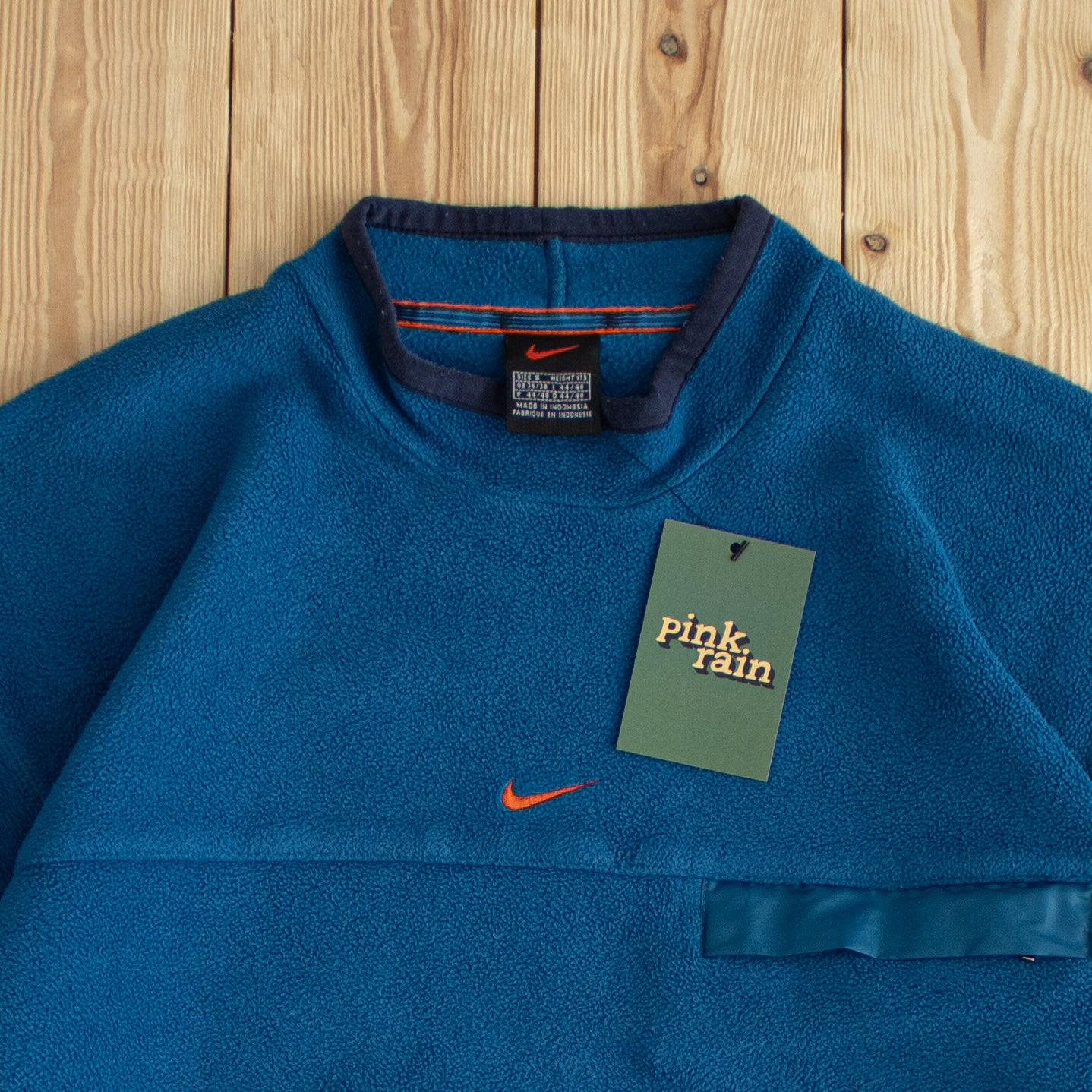 (S/M) Nike Vintage Swoosh Embroidered Sweatshirt Blue