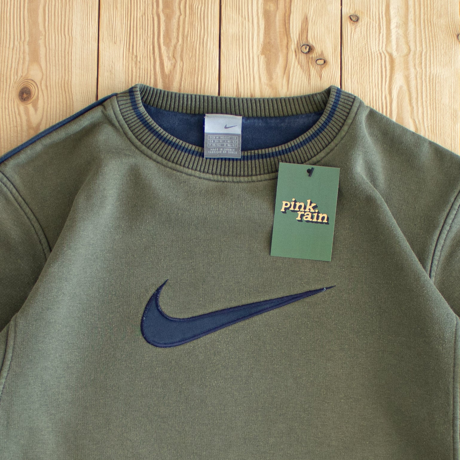 (M) Nike Swoosh Vintage Embroidered Sweatshirt Green