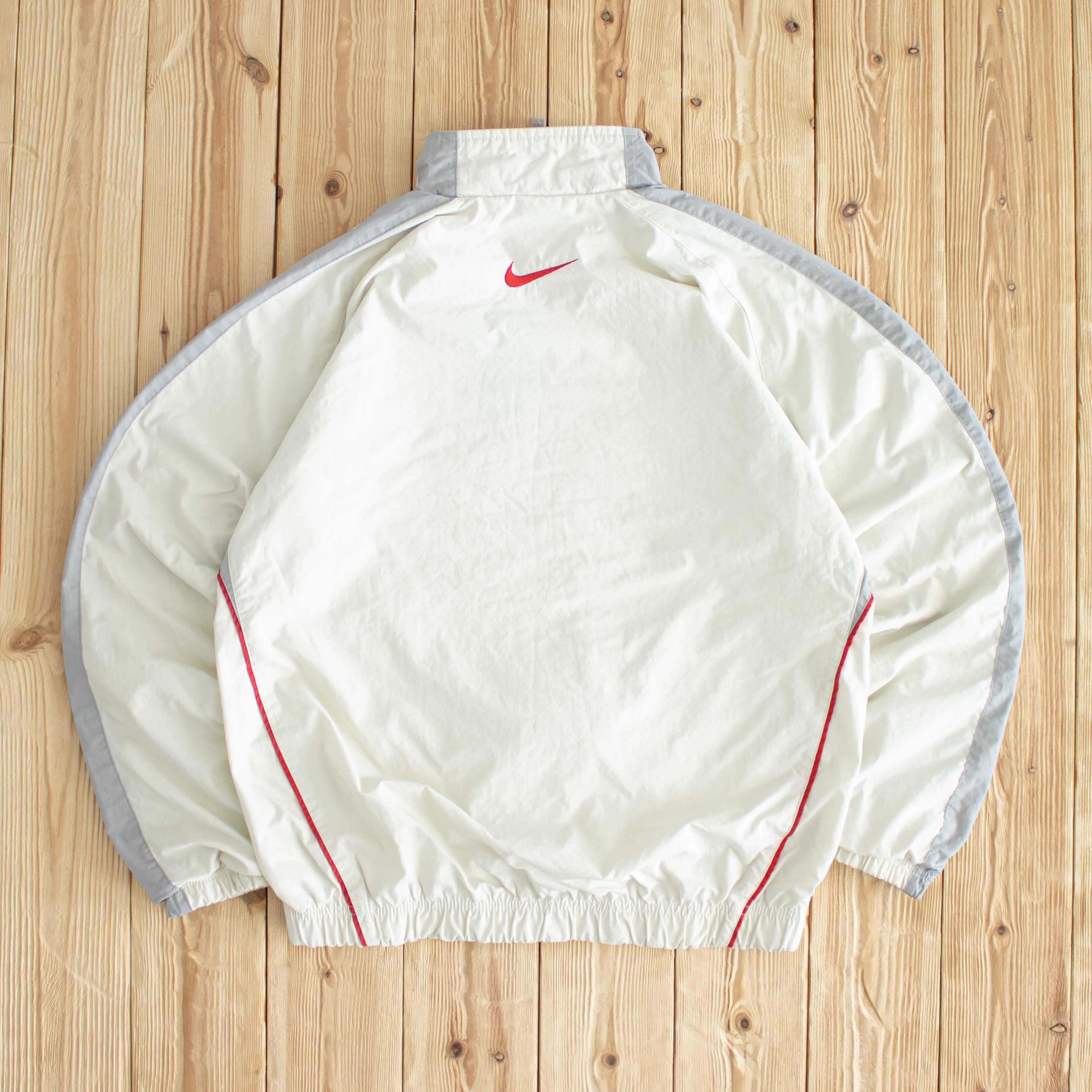 (S/M) Nike Athletic Vintage Embroidered Jacket Beige