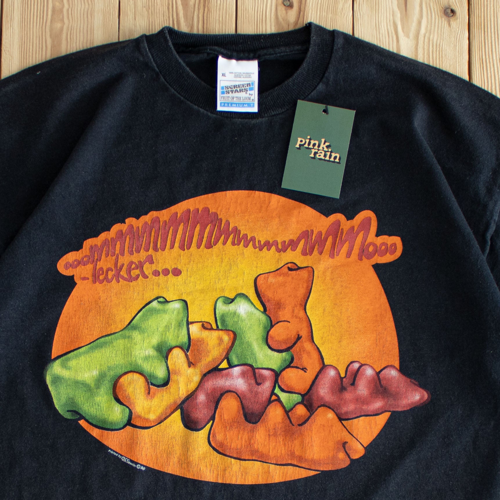 (L/XL) 1998 Gummy Party Vintage T-Shirt Black