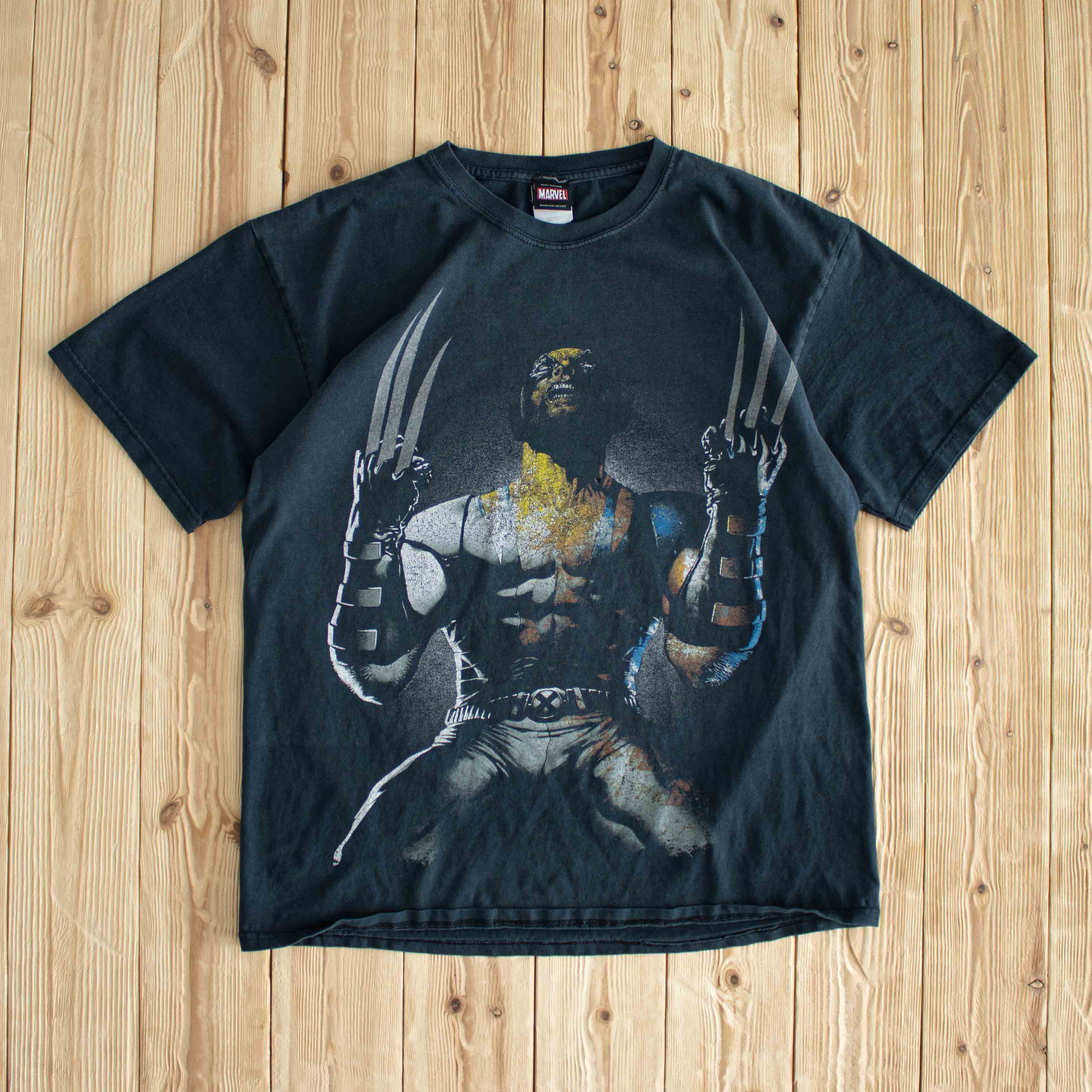 (M/L) Marvel Wolverine Vintage Screen Printed T-Shirt Black