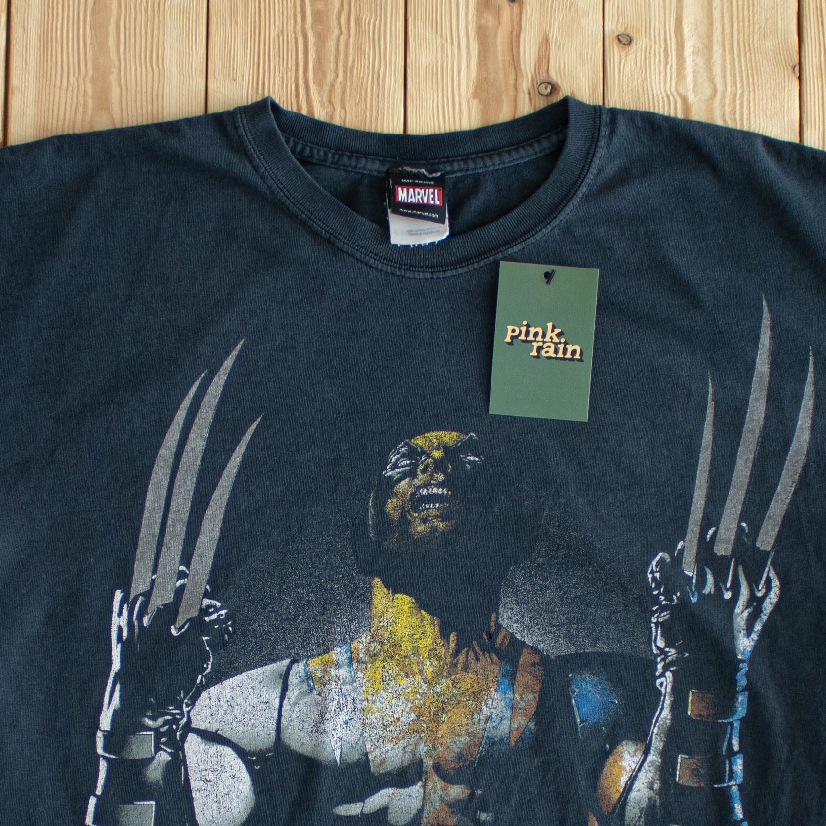 (M/L) Marvel Wolverine Vintage Screen Printed T-Shirt Black