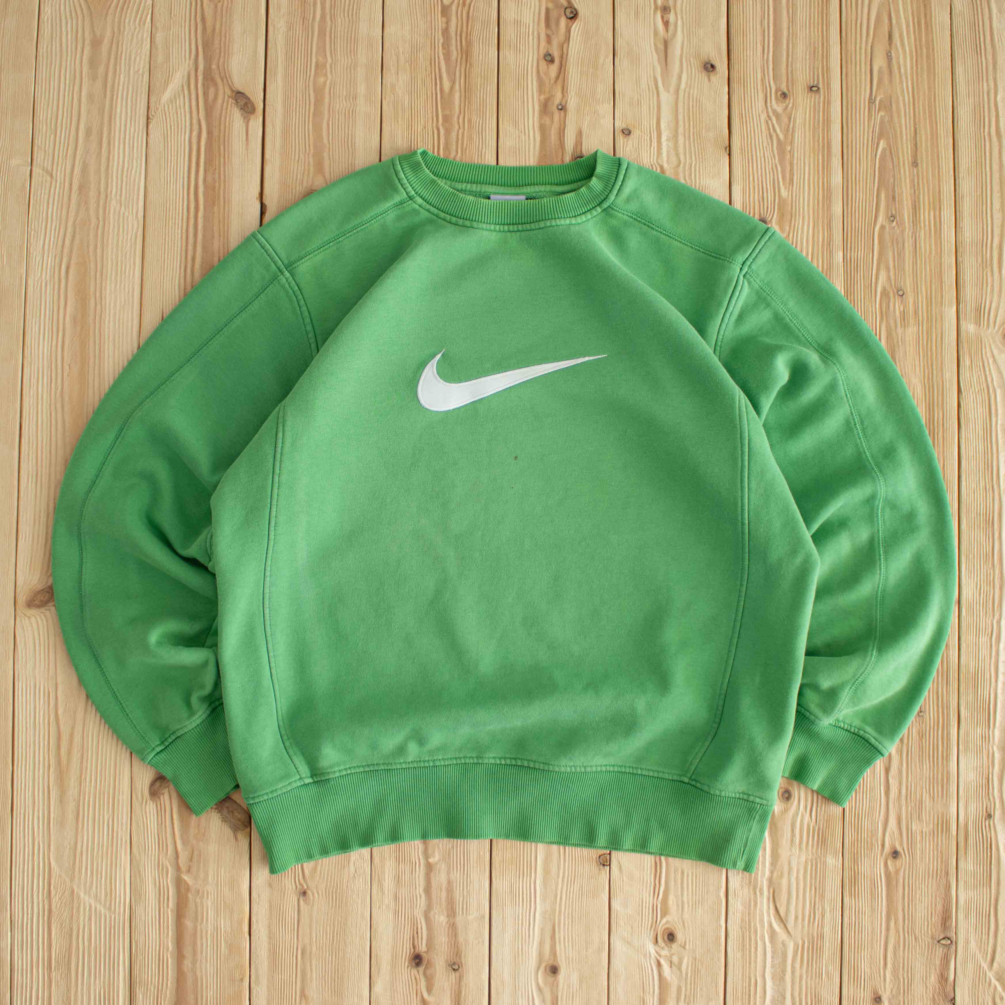 (M) Nike Swoosh Vintage Embroidered Sweatshirt Green