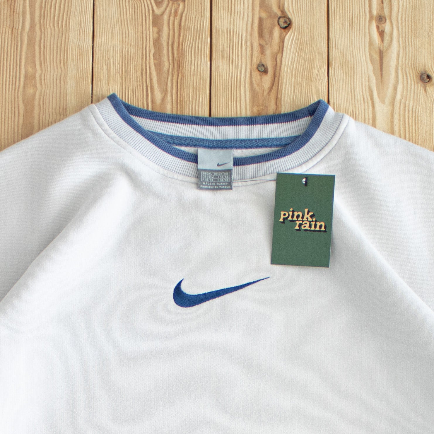 (XL) Nike Swoosh Vintage Embroidered Sweatshirt White