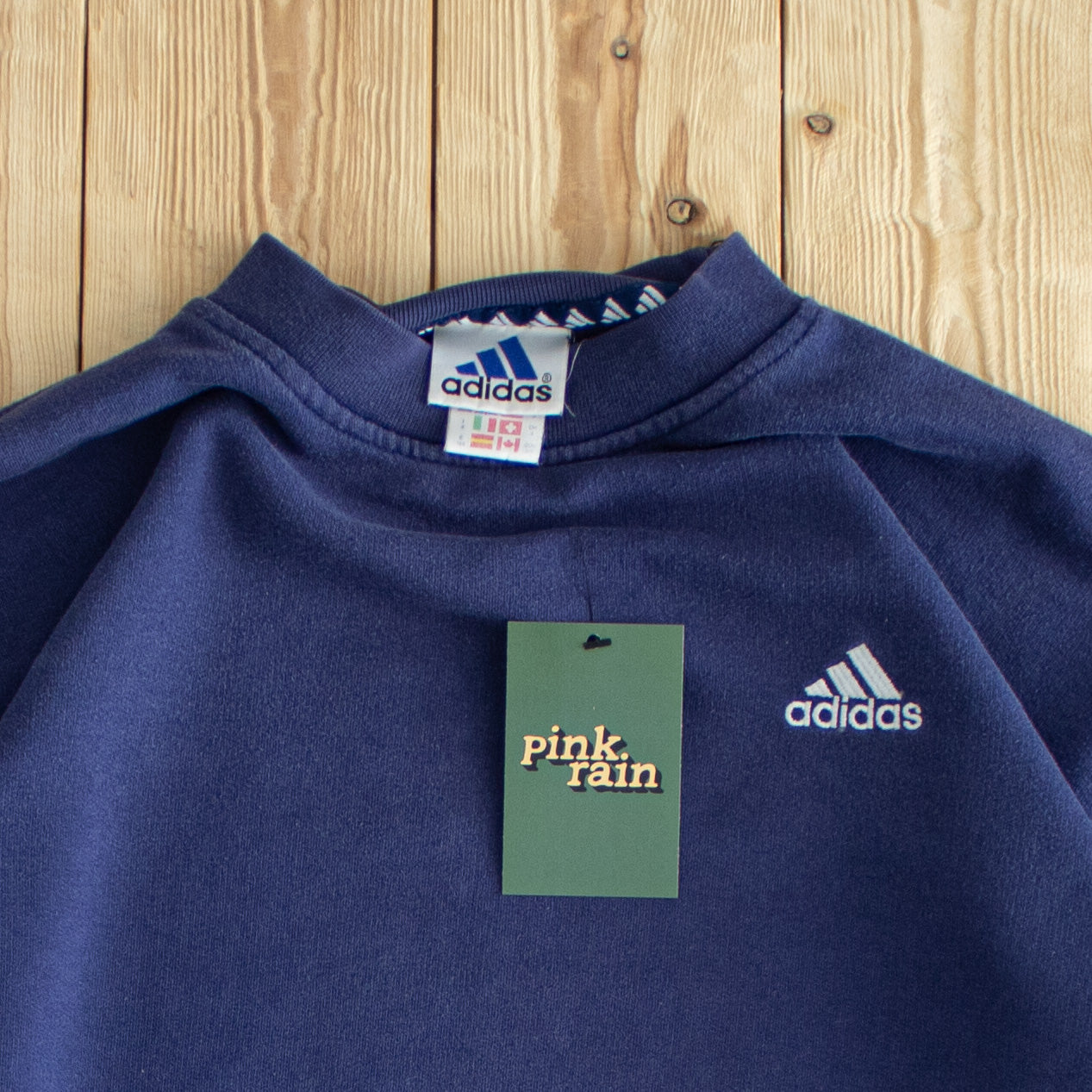 (M) Adidas Vintage Essential Embroidered Sweatshirt Blue