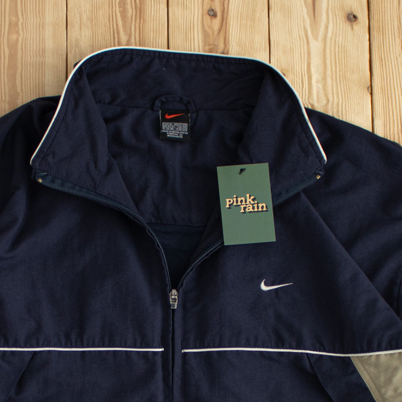 (XL) Nike Swoosh Vintage Embroidered Jacket Blue