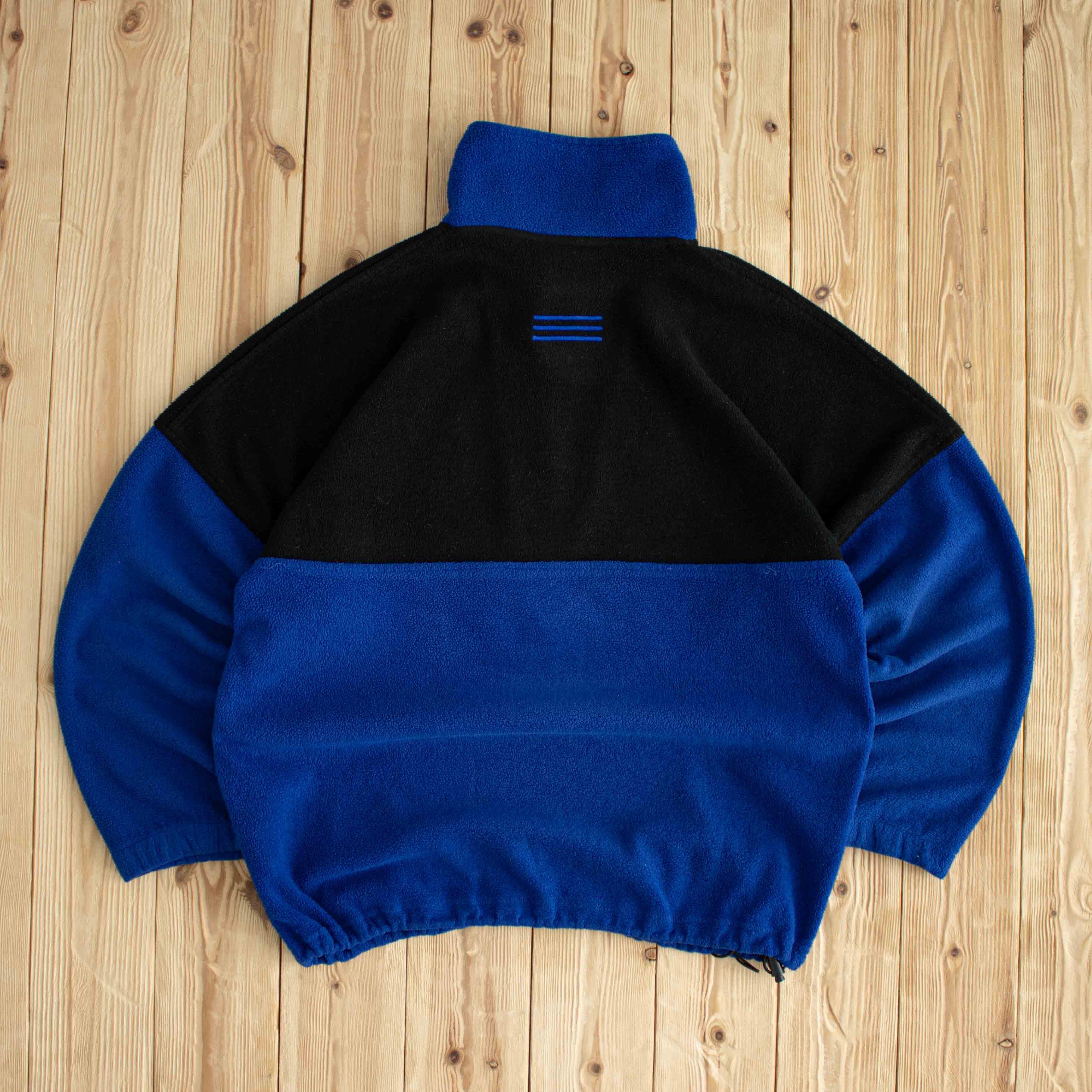 (M) Adidas Vintage Embroidered Light Fleece Quarter-Zip Blue