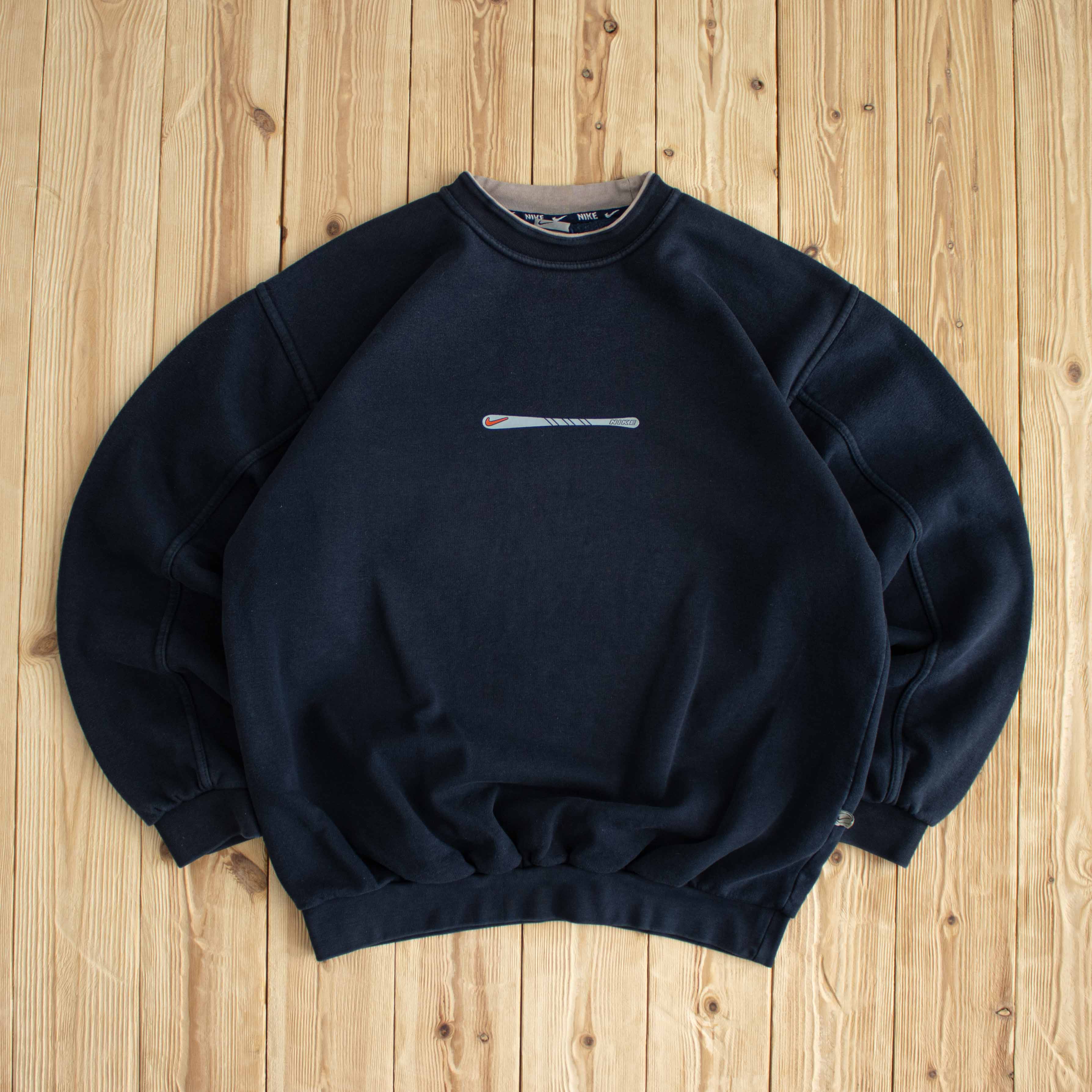 (L/XL) Nike Vintage Y2K Sweatshirt Blue USA Made
