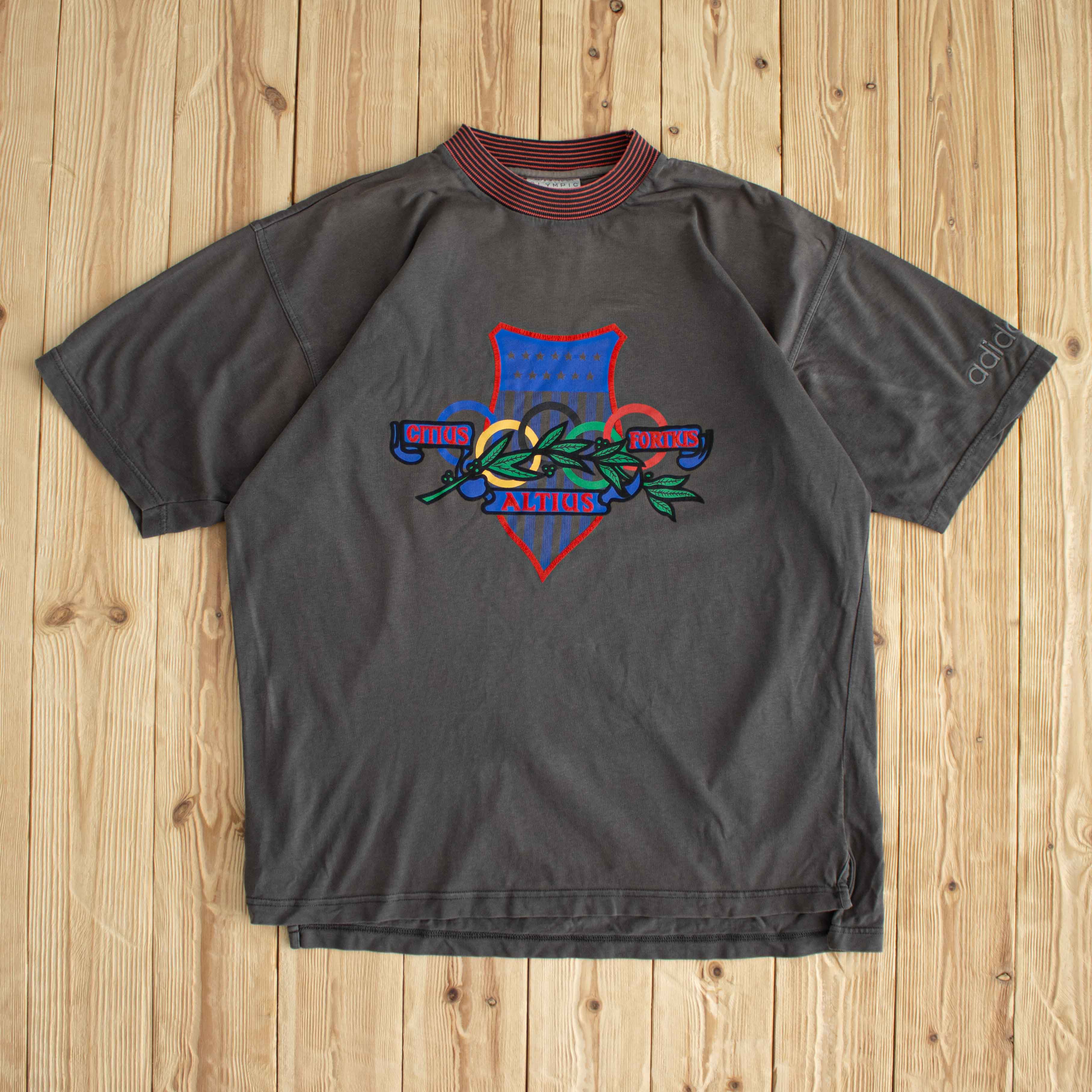 (L) Adidas Olympic Vintage Citius Altius Fortius T-Shirt Brown