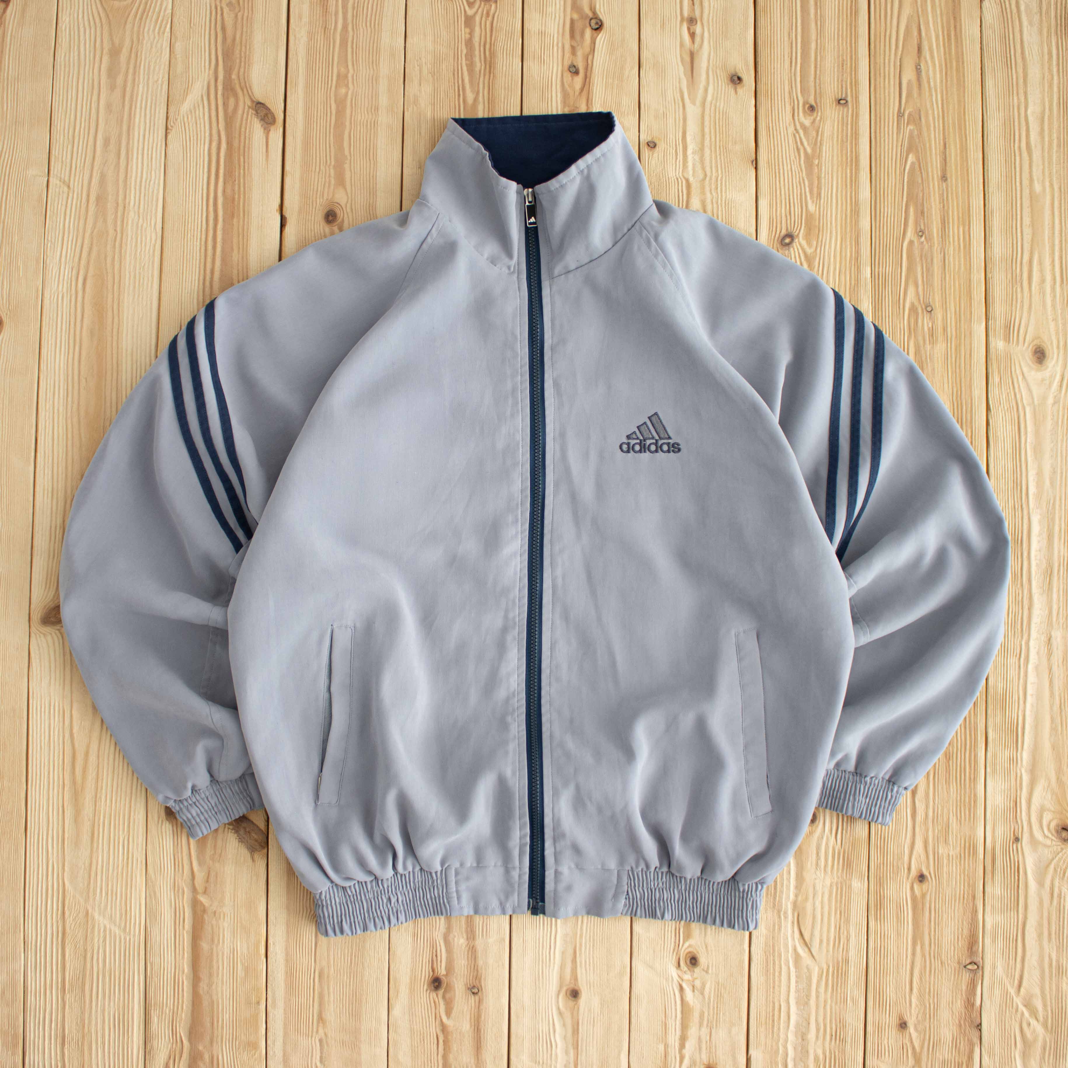 (L) Adidas Vintage Embroidered Jacket Gray
