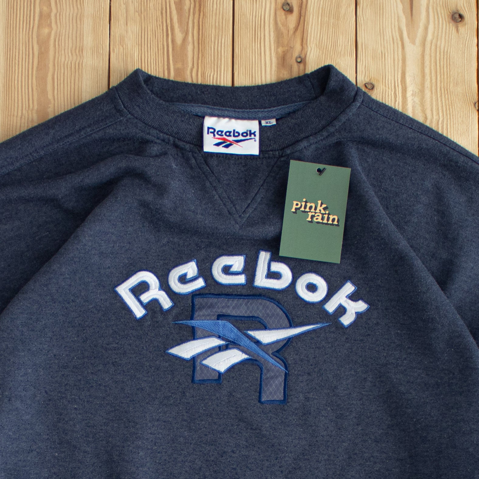 (M/L) Reebok Vintage Embroidered Sweatshirt Blue