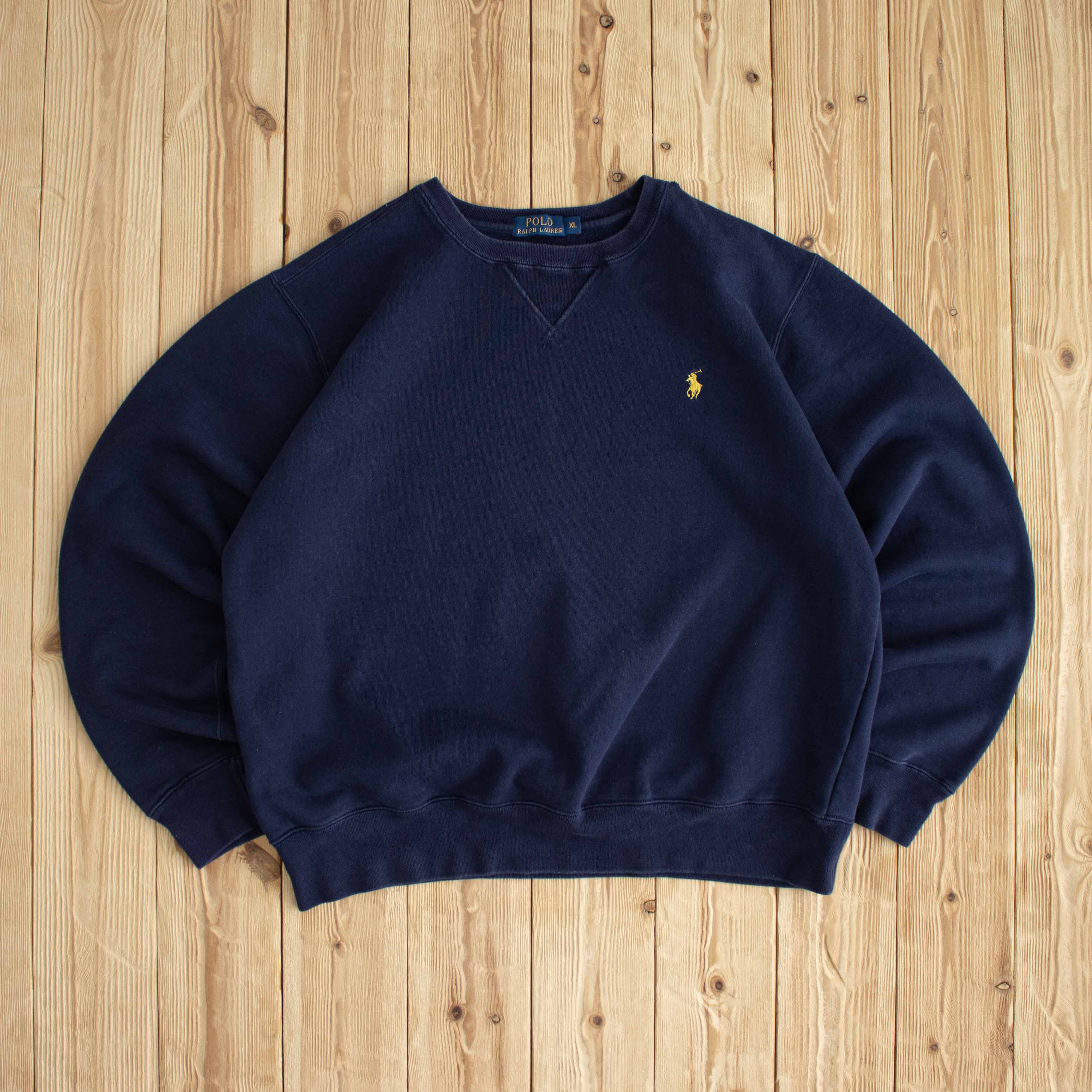 (M) Polo Ralph Lauren Vintage Embroidered Sweatshirt Blue