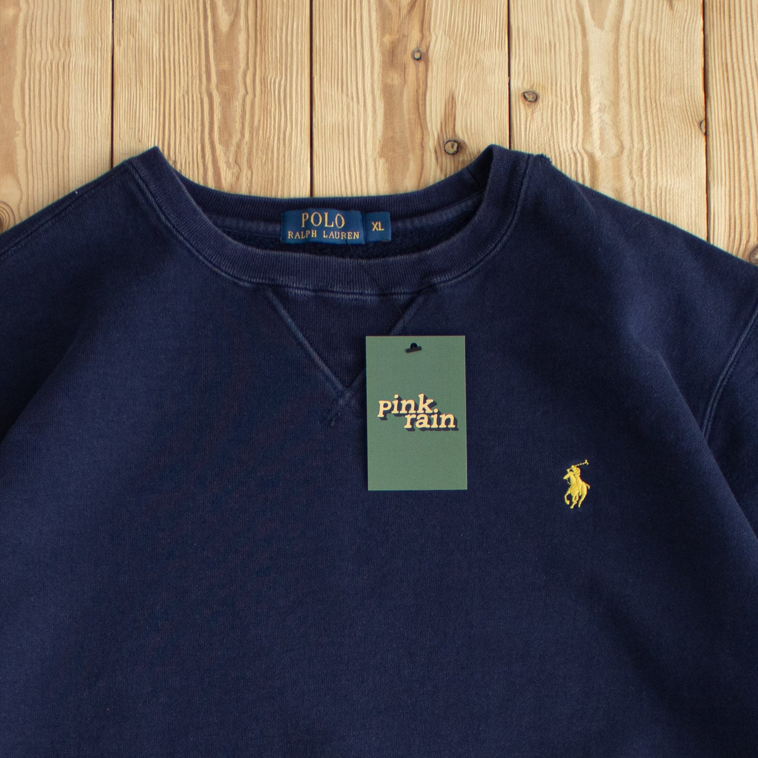 (M) Polo Ralph Lauren Vintage Embroidered Sweatshirt Blue