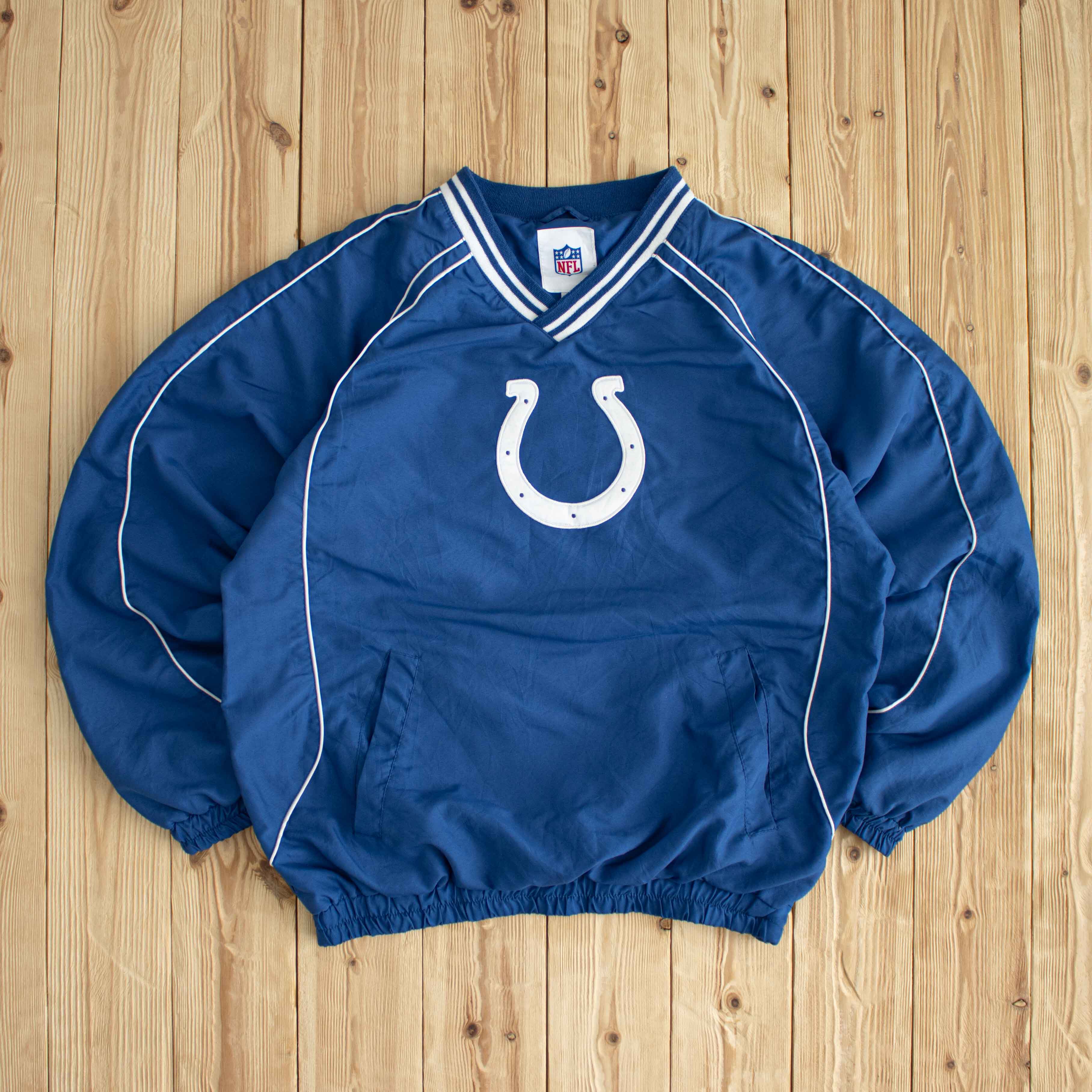 (M) NFL Indianapolis Colts Vintage Embroidered Windbreaker Blue