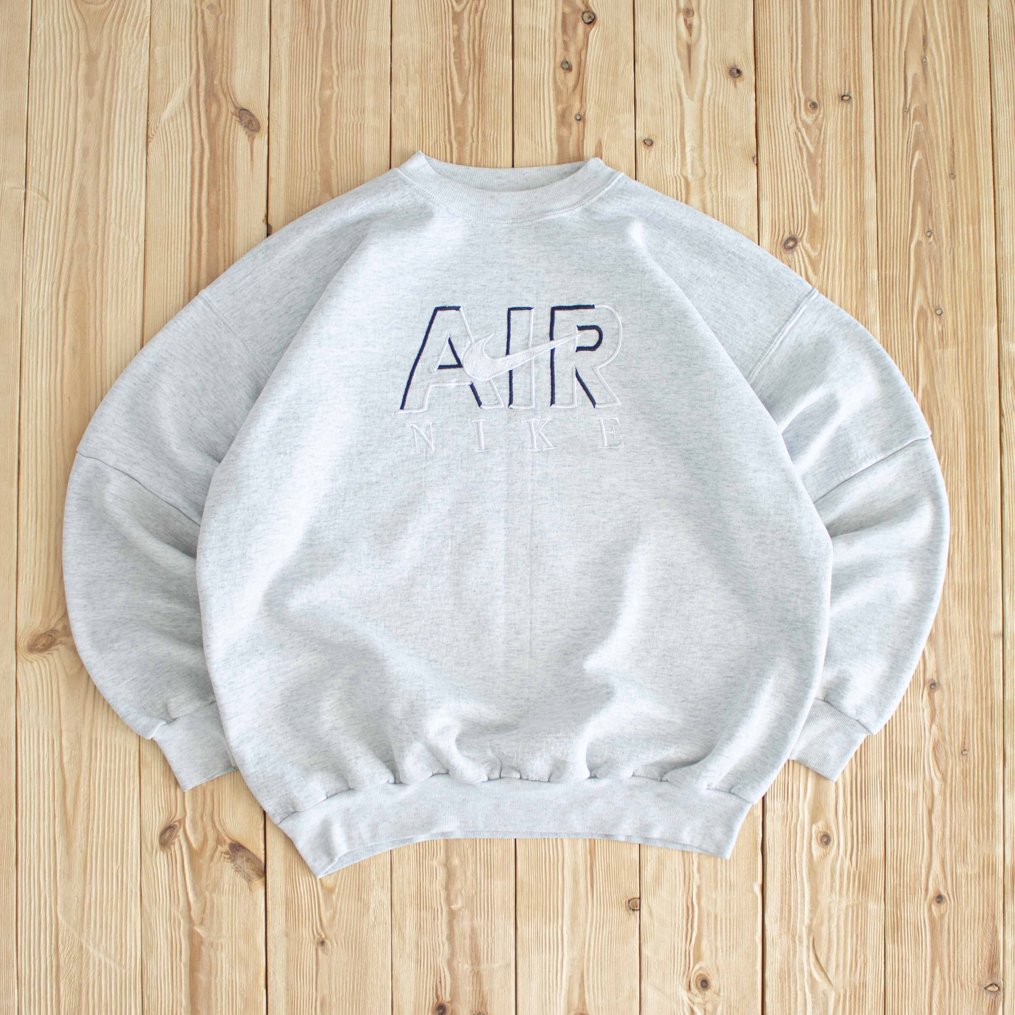 (S/M) Nike Air Vintage Embroidered Sweatshirt Gray